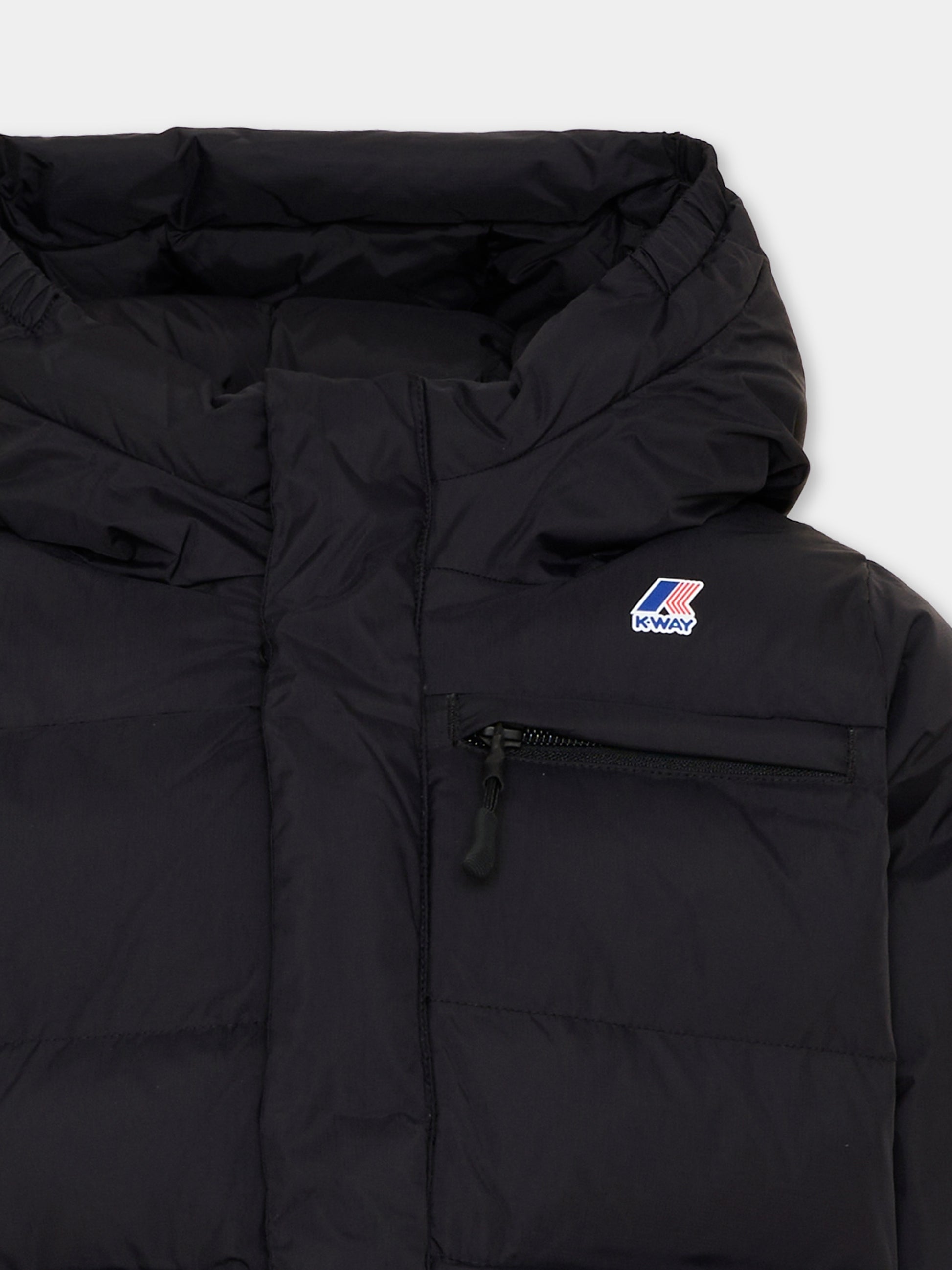 Piumino nero Aurele Heavy per bambini con logo,K-way,K6141CW USY