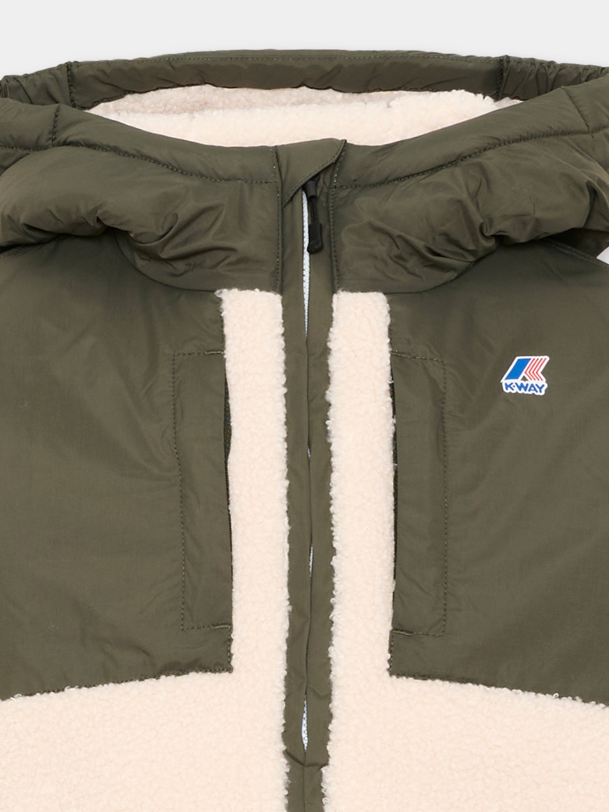 Ecopelliccia verde Samson per bambini con logo,K-way,K21452W B0A