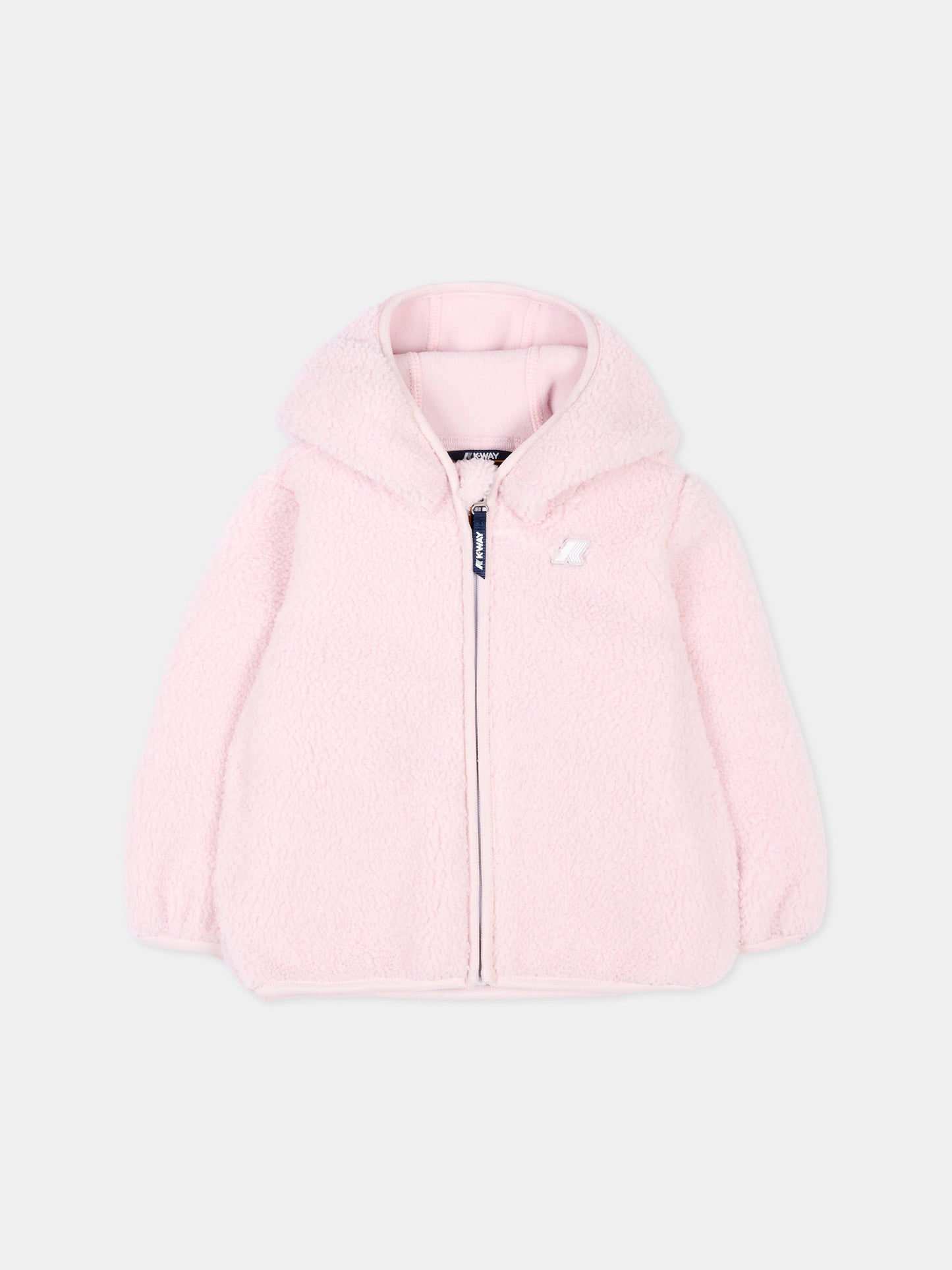 Ecopelliccia rosa Janne Polar per neonata con logo,K-way,K41478W W4U