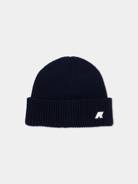 Berretto blu per neonati con logo,K-way,K1151RW K89