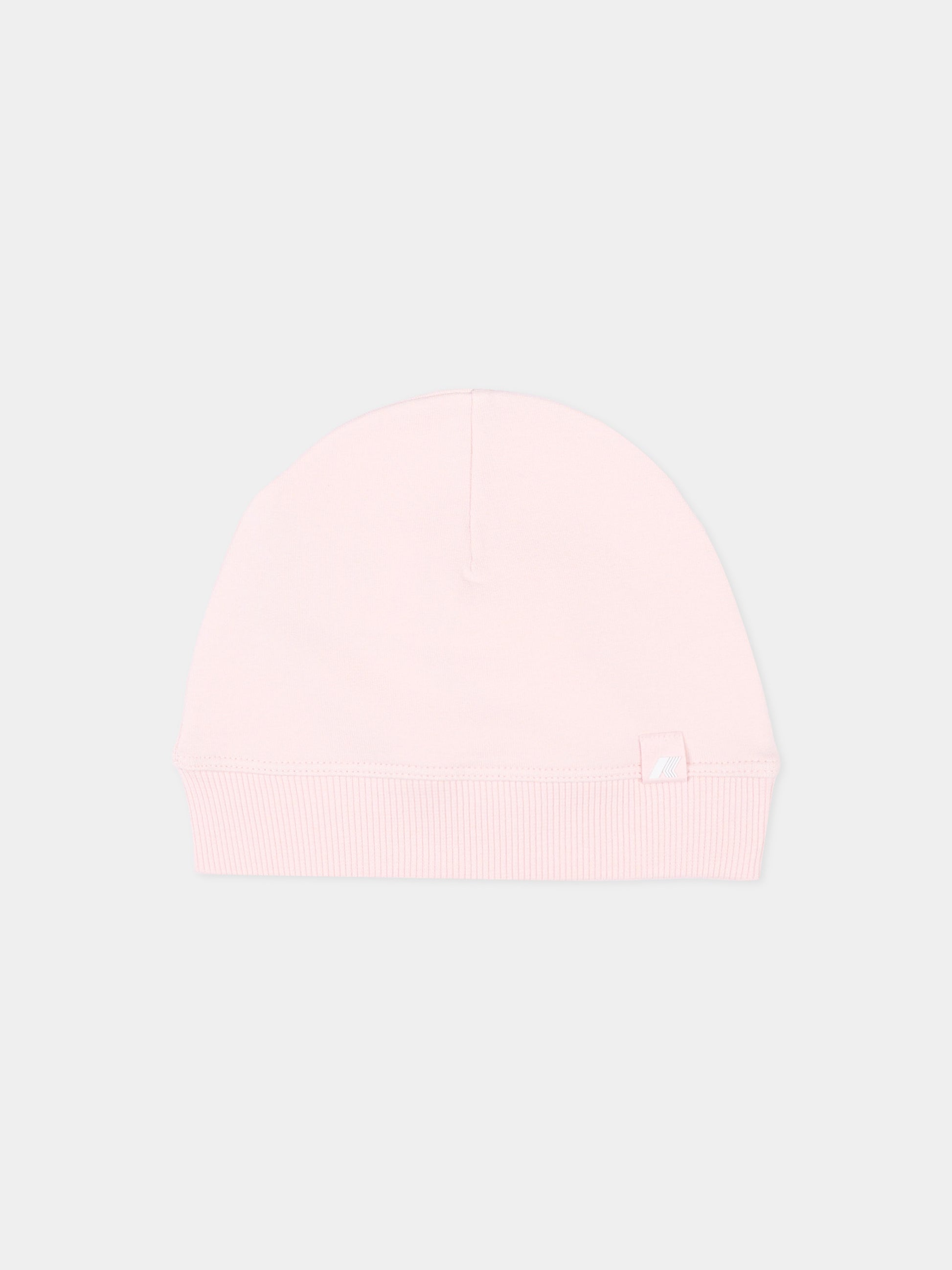 Berretto rosa per neonata con logo,K-way,K7134VW W4U
