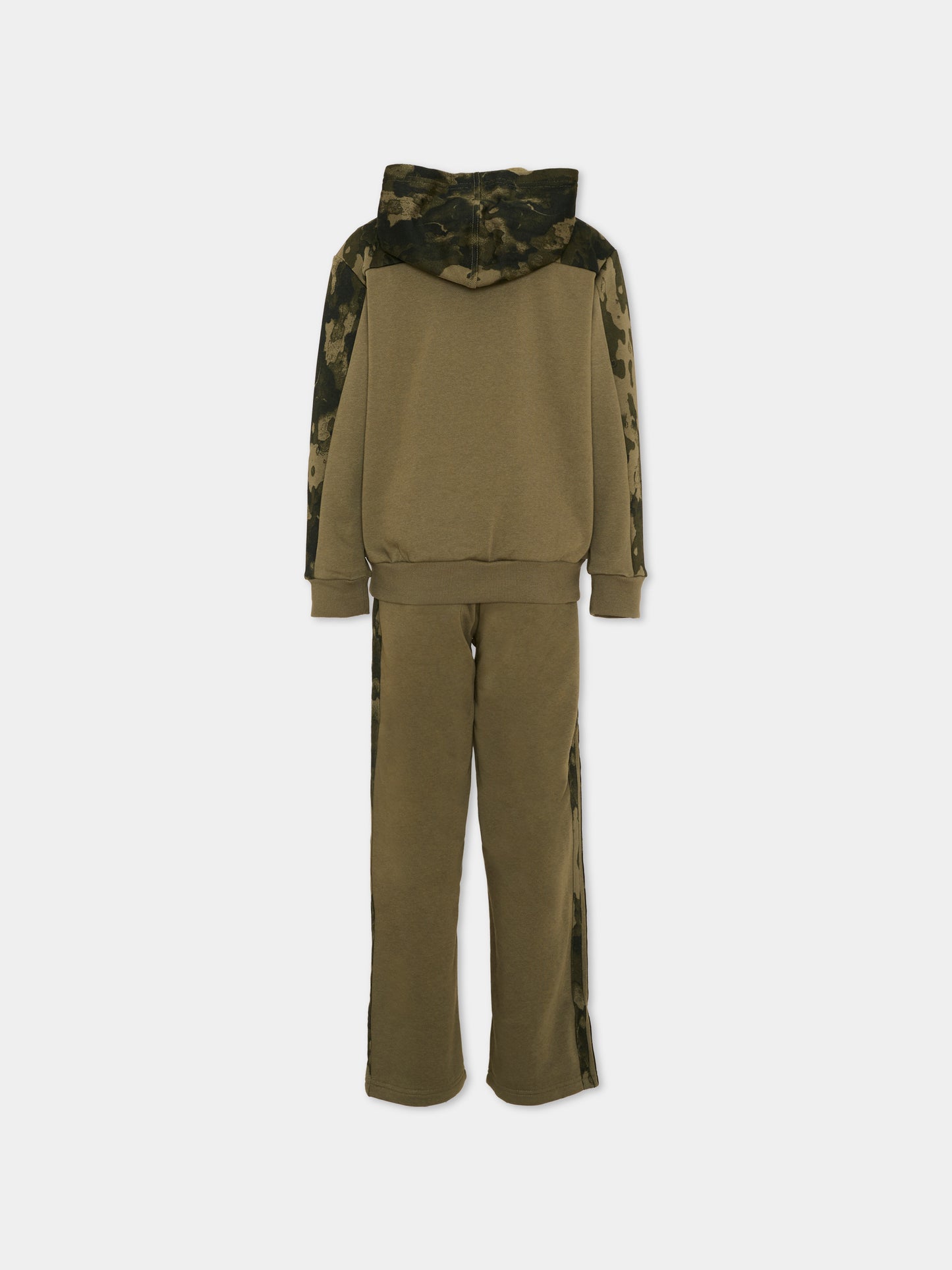 Completo sportivo lungo verde camo per bambino,Adidas,KC9726