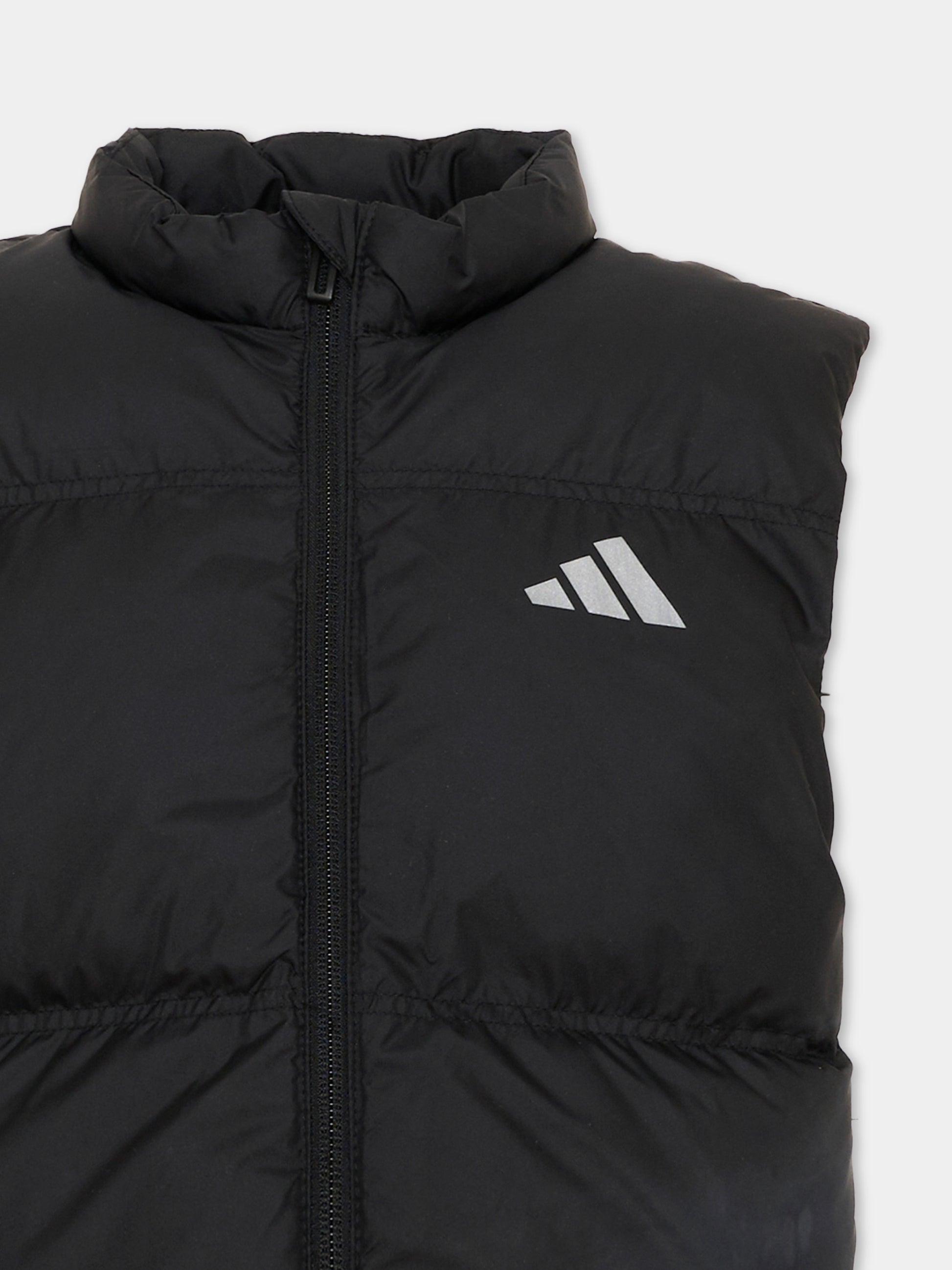 Gilet nero per bambini con logo,Adidas,KH0203