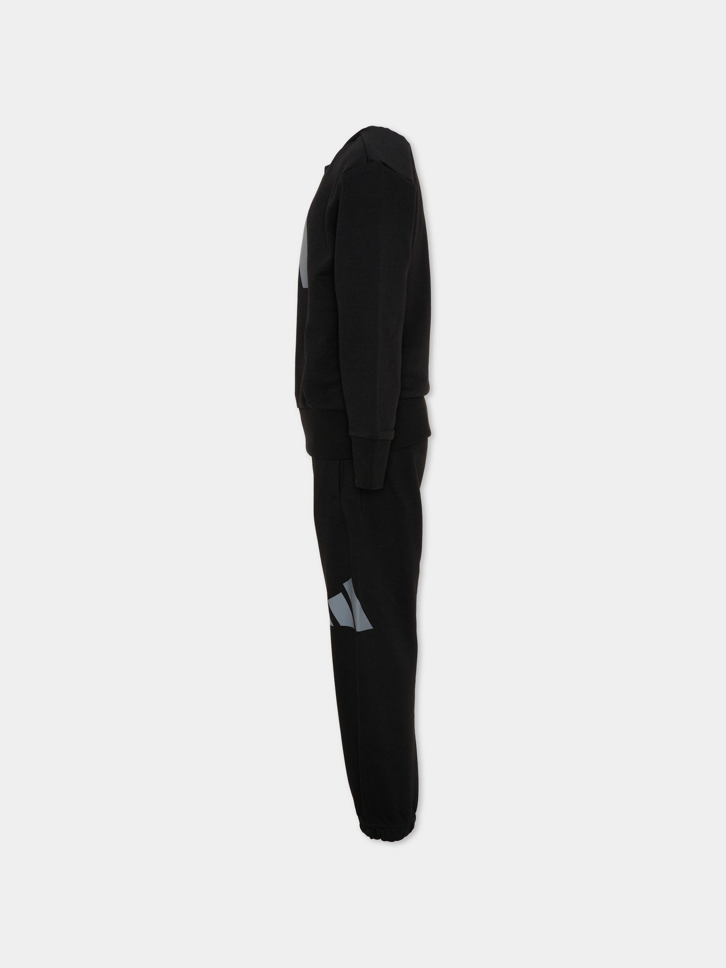 Completo sportivo lungo nero con logo per bambino,Adidas,KQ7836