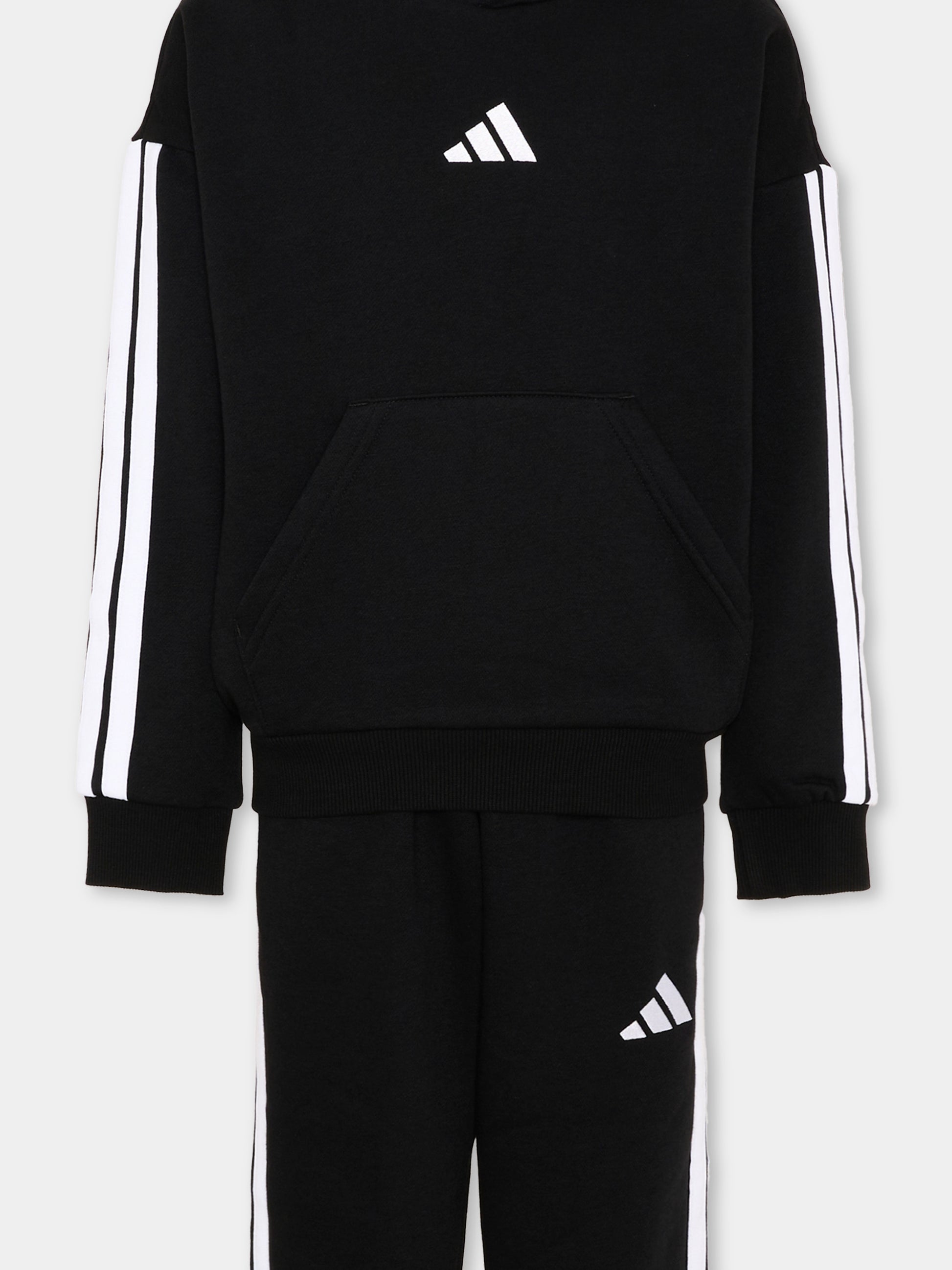 Completo sportivo lungo nero con logo per bambino,Adidas,KY5496