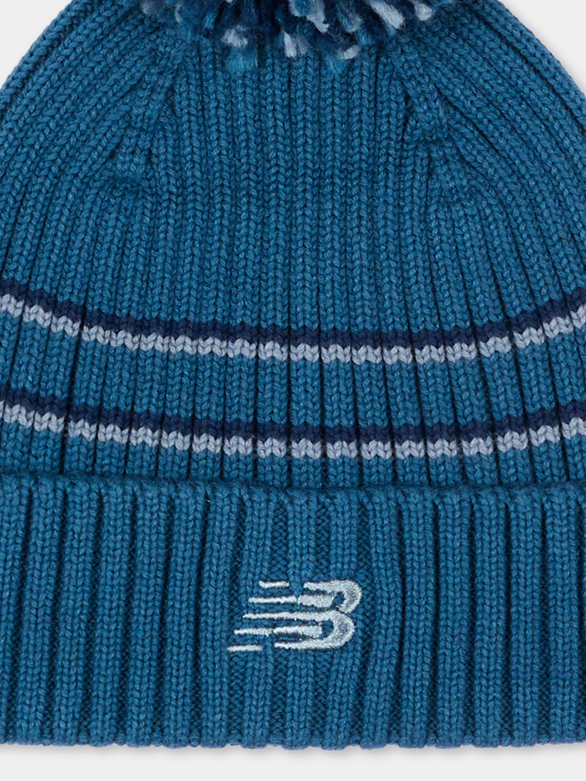 Berretto blu per bambino con pompon,New Balance,AC0569L STS