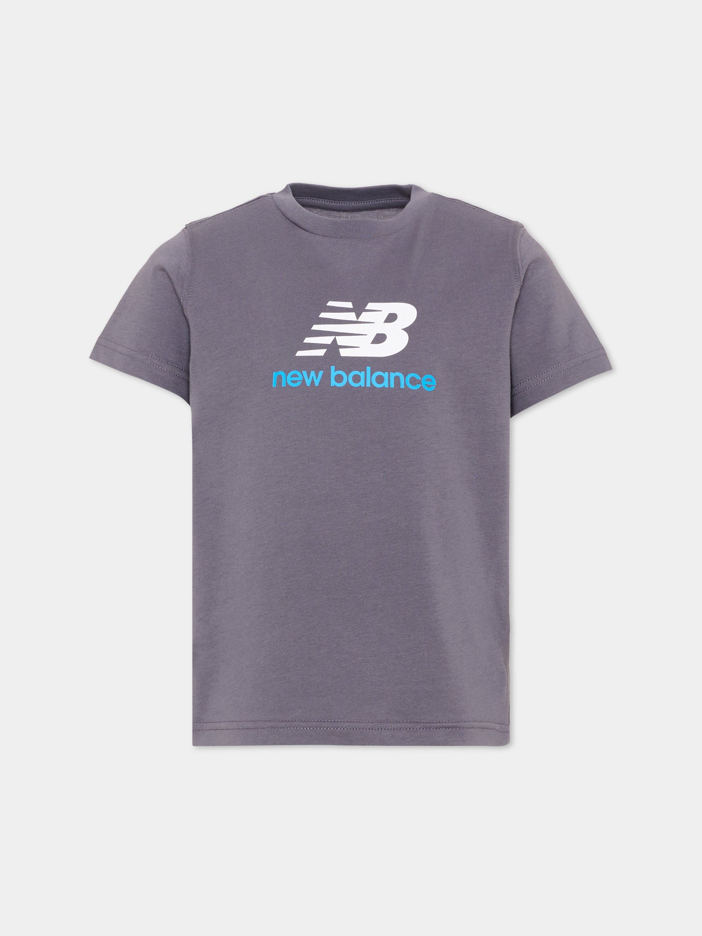 T-shirt grigia per bambino con logo,New Balance,LAKB0297 AA9