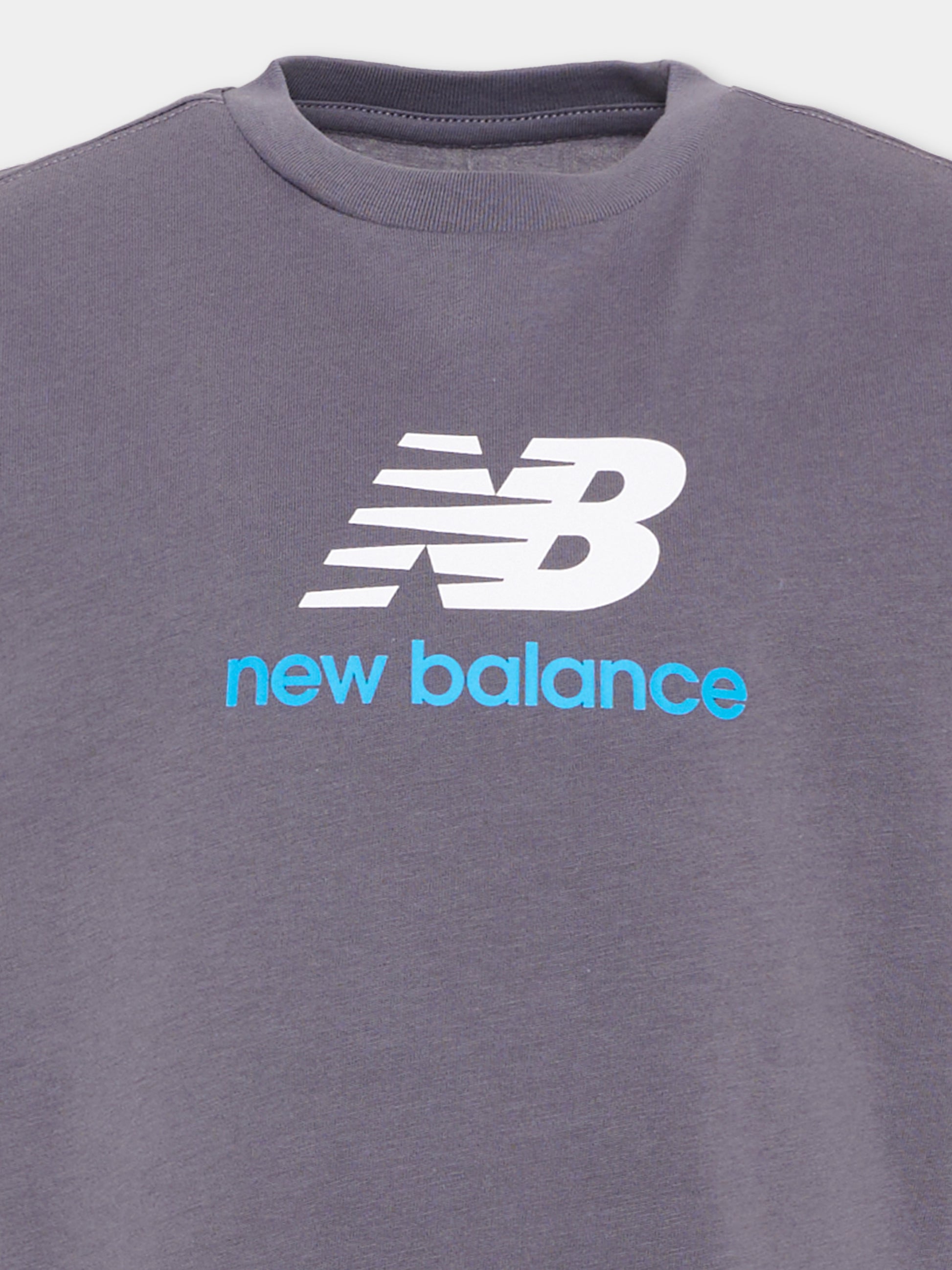 T-shirt grigia per bambino con logo,New Balance,LAKB0297 AA9