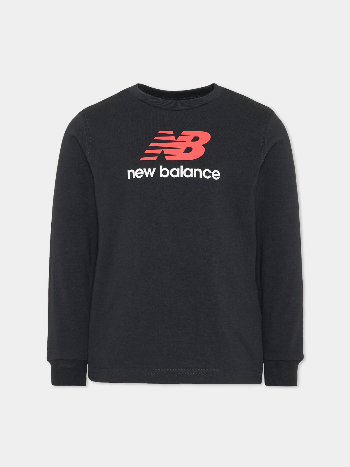 T-shirt a manica lunga nera per bambino con logo,New Balance,YT61Y6K0 BK