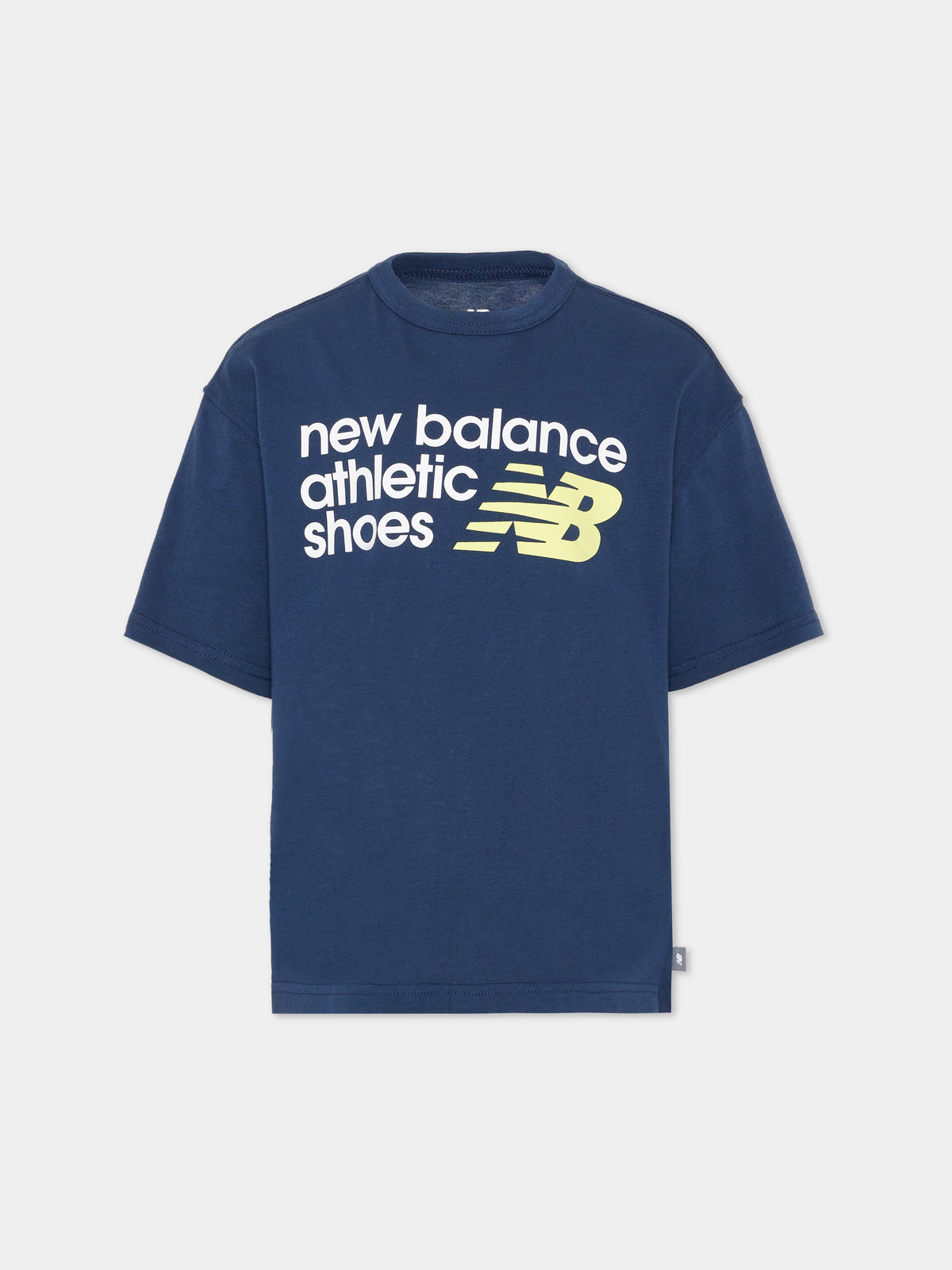 T-shirt a manica corta blu per bambino con logo,New Balance,YT6241AM NNY
