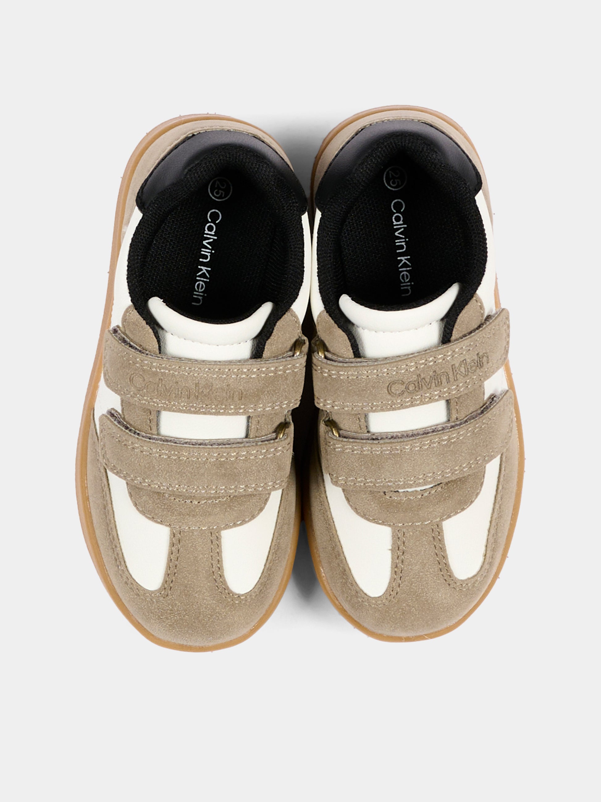 Sneakers beige per bambino con logo,Calvin Klein Kids,V1X9 83443 0318Y746