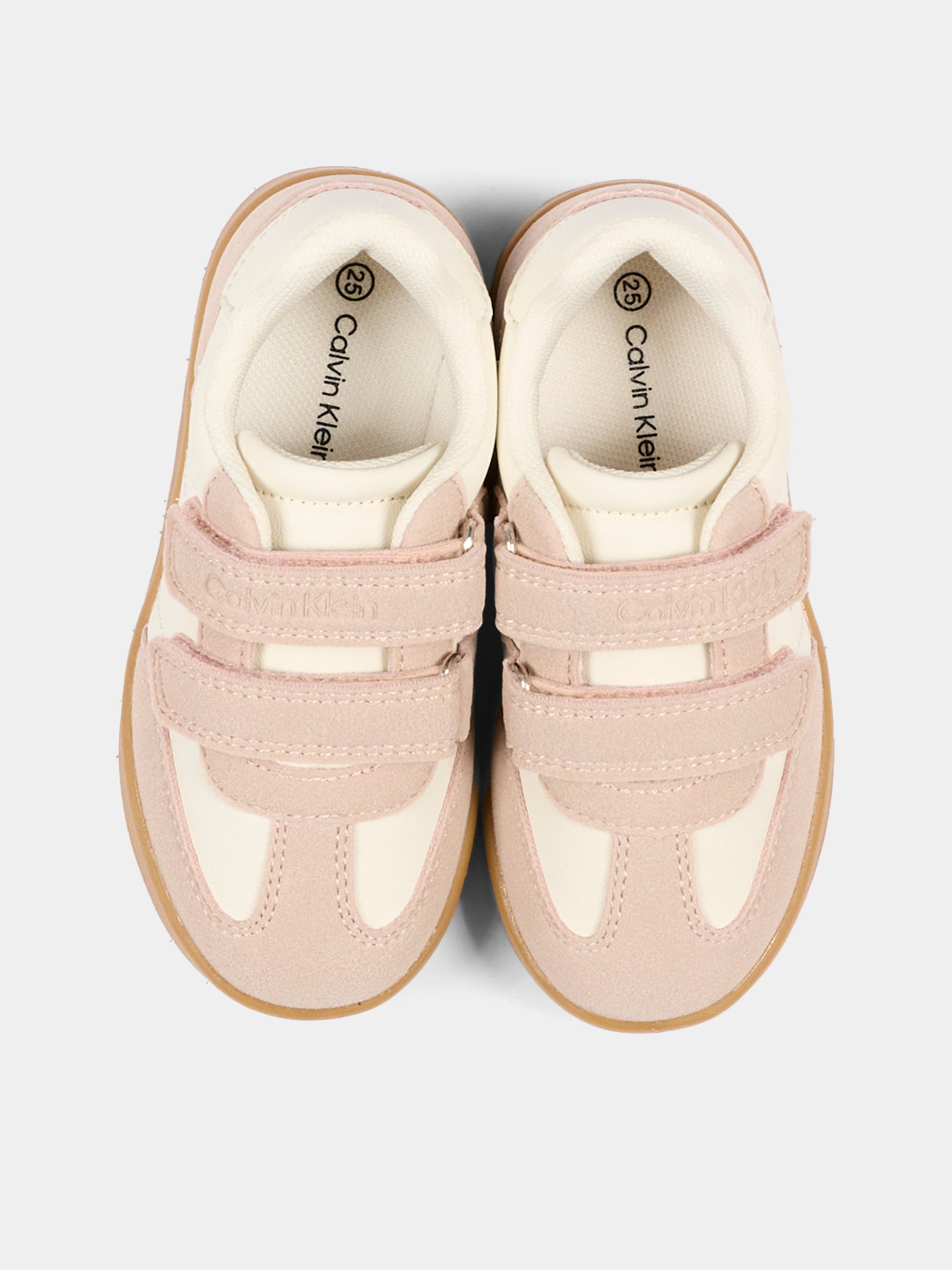 Sneakers avorio per bambina con logo,Calvin Klein Kids,V1A9 83383 1269A999