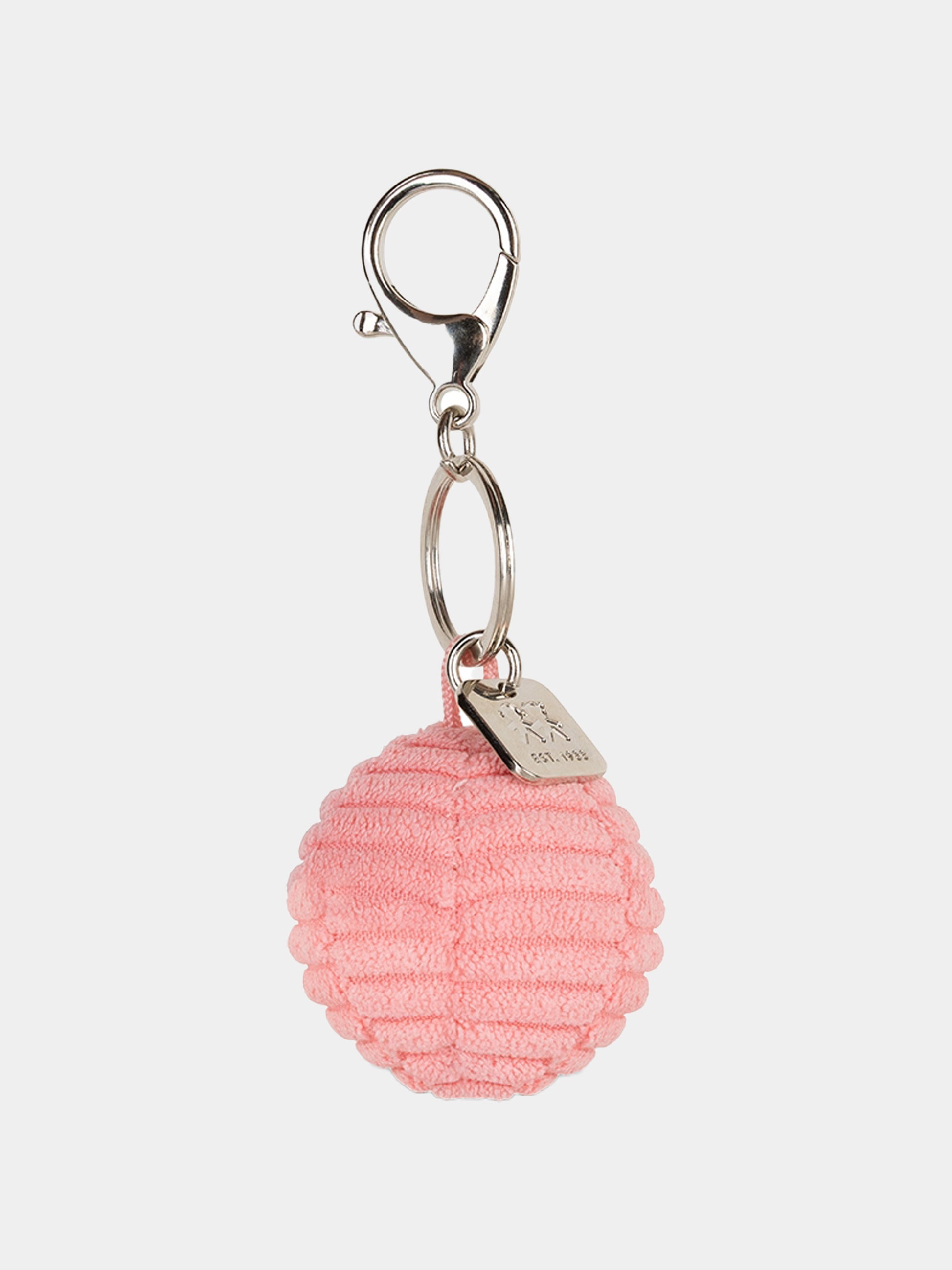 Portachiavi Smile rosa per bambina,Bon Ton Toys,SMILEY KEYCHAIN ECO COURDUROY BUBBLEGUM PINK