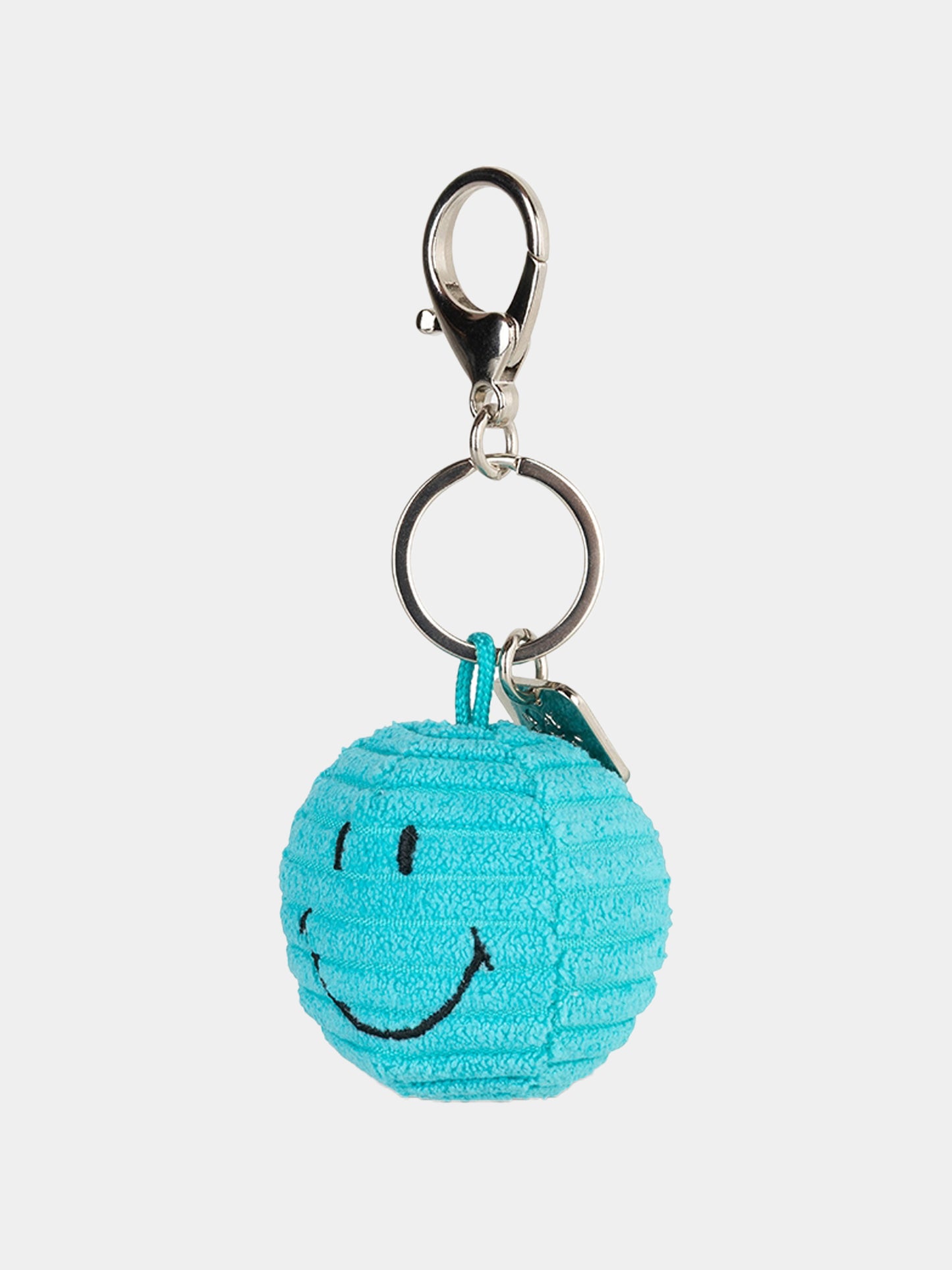 Portachiavi Smile verde acqua per bambini,Bon Ton Toys,SMILEY KEYCHAIN ECO COURDUROY TEAL