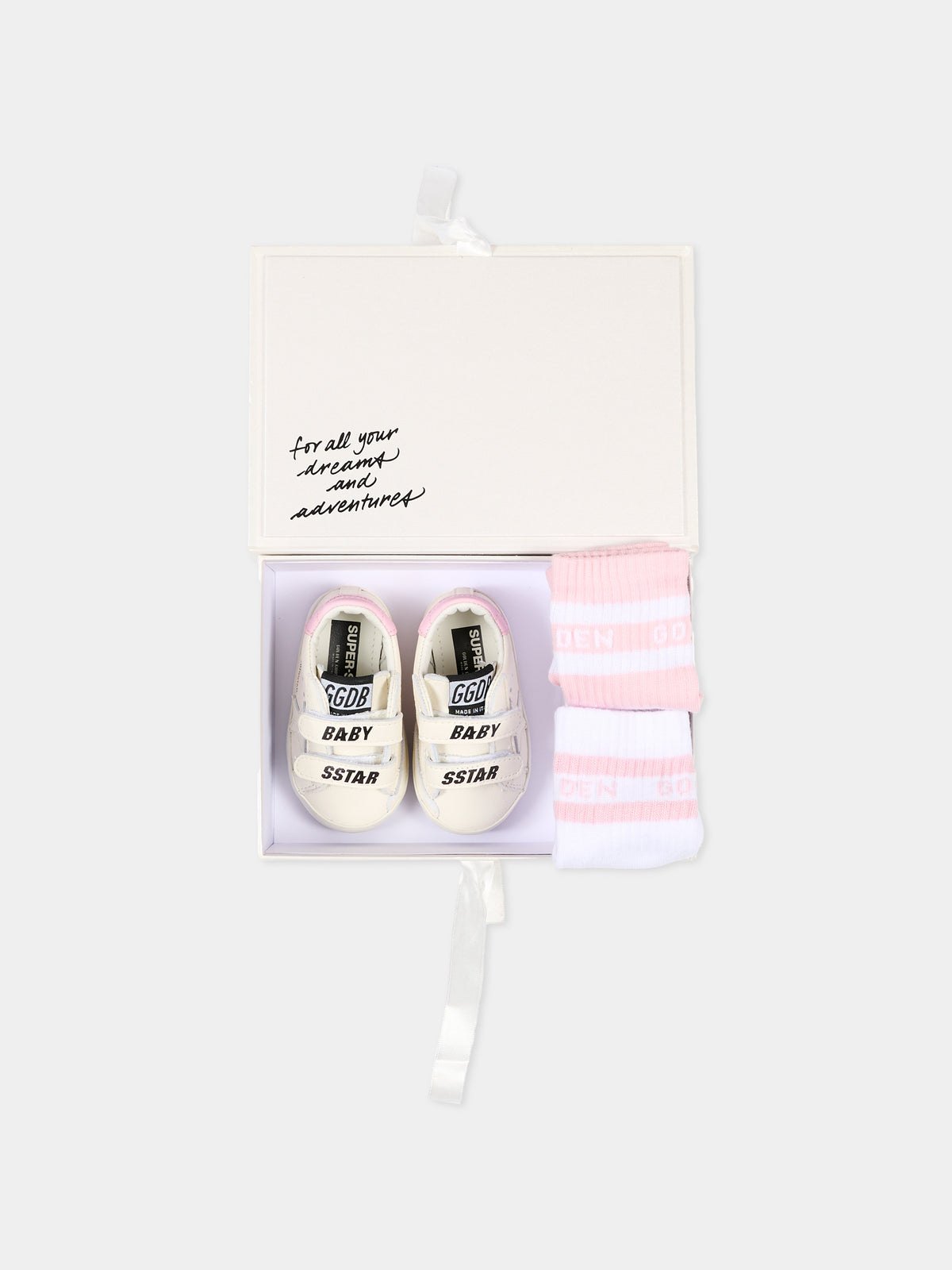 Set sneakers bianco per neonata con stella,Golden Goose,GIF00534 F007129 11410