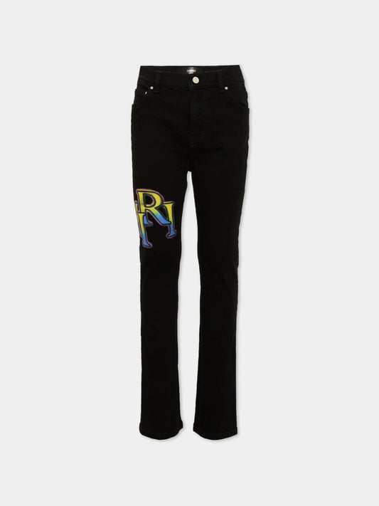 Jeans nero per bambino con logo,Amiri,ACBMJE1003 686 WASHED BLACK