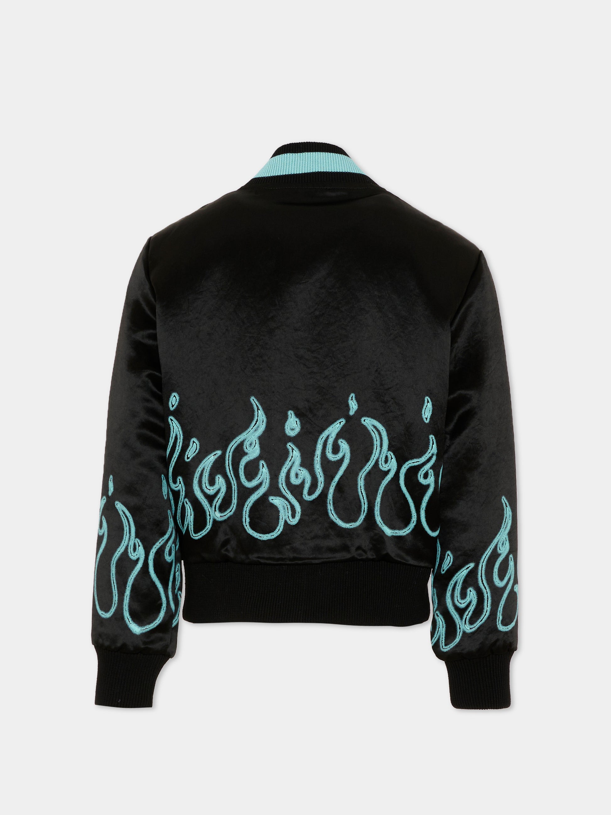 Bomber nero per bambino con fiamme,Amiri,ACOUJA1006 001 BLACK