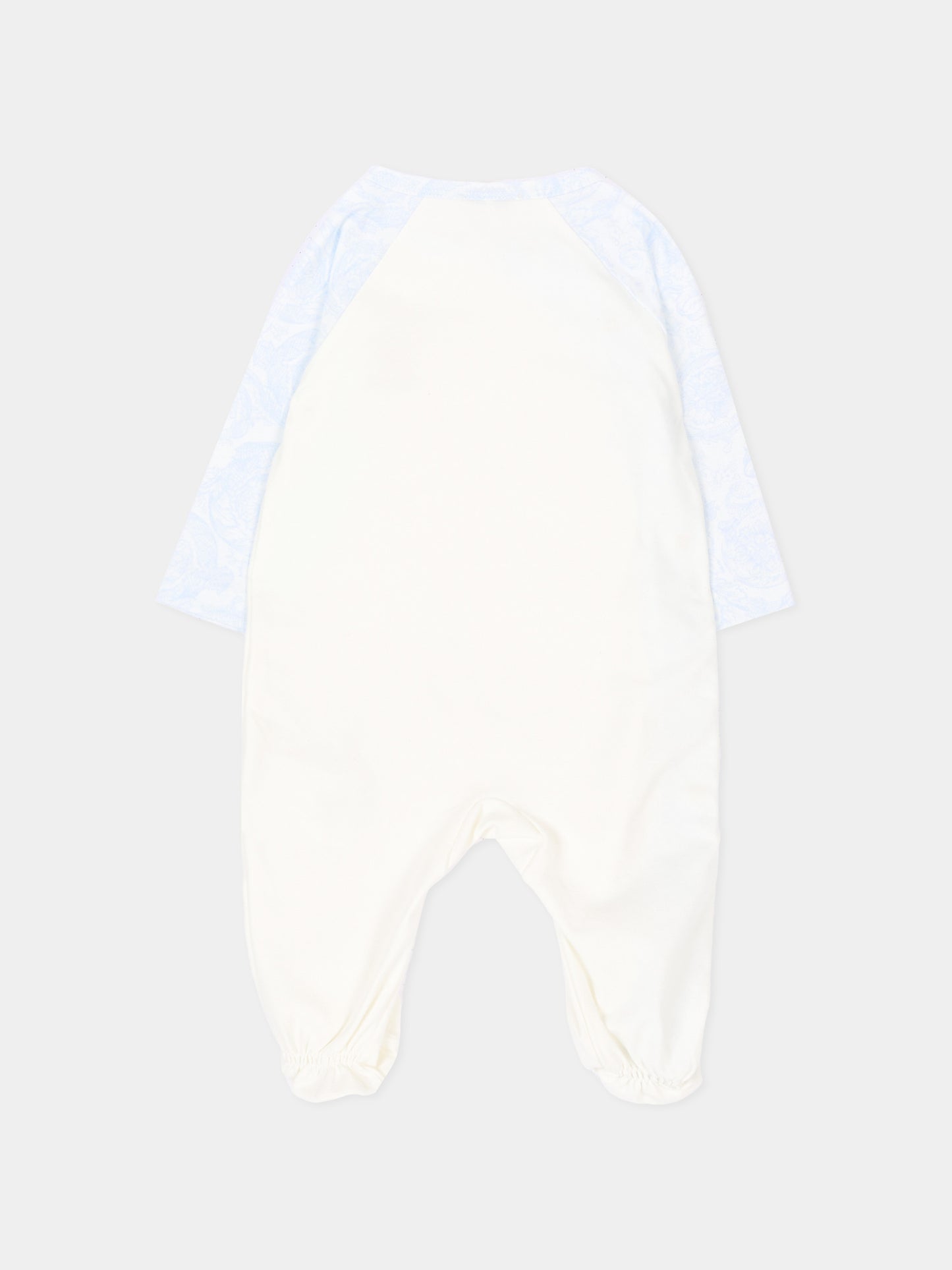 Tutina bianca per neonato con logo,Versace,1017948 1A18059 6WN40