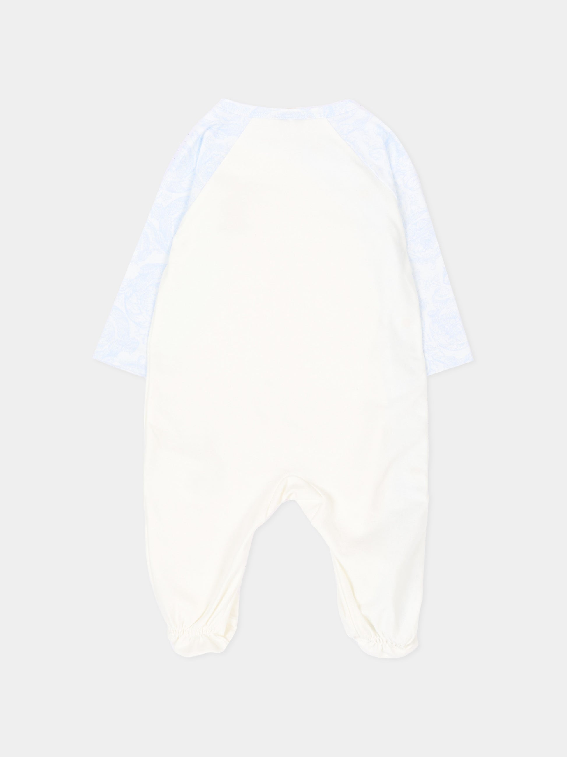 Tutina bianca per neonato con logo,Versace,1017948 1A18059 6WN40