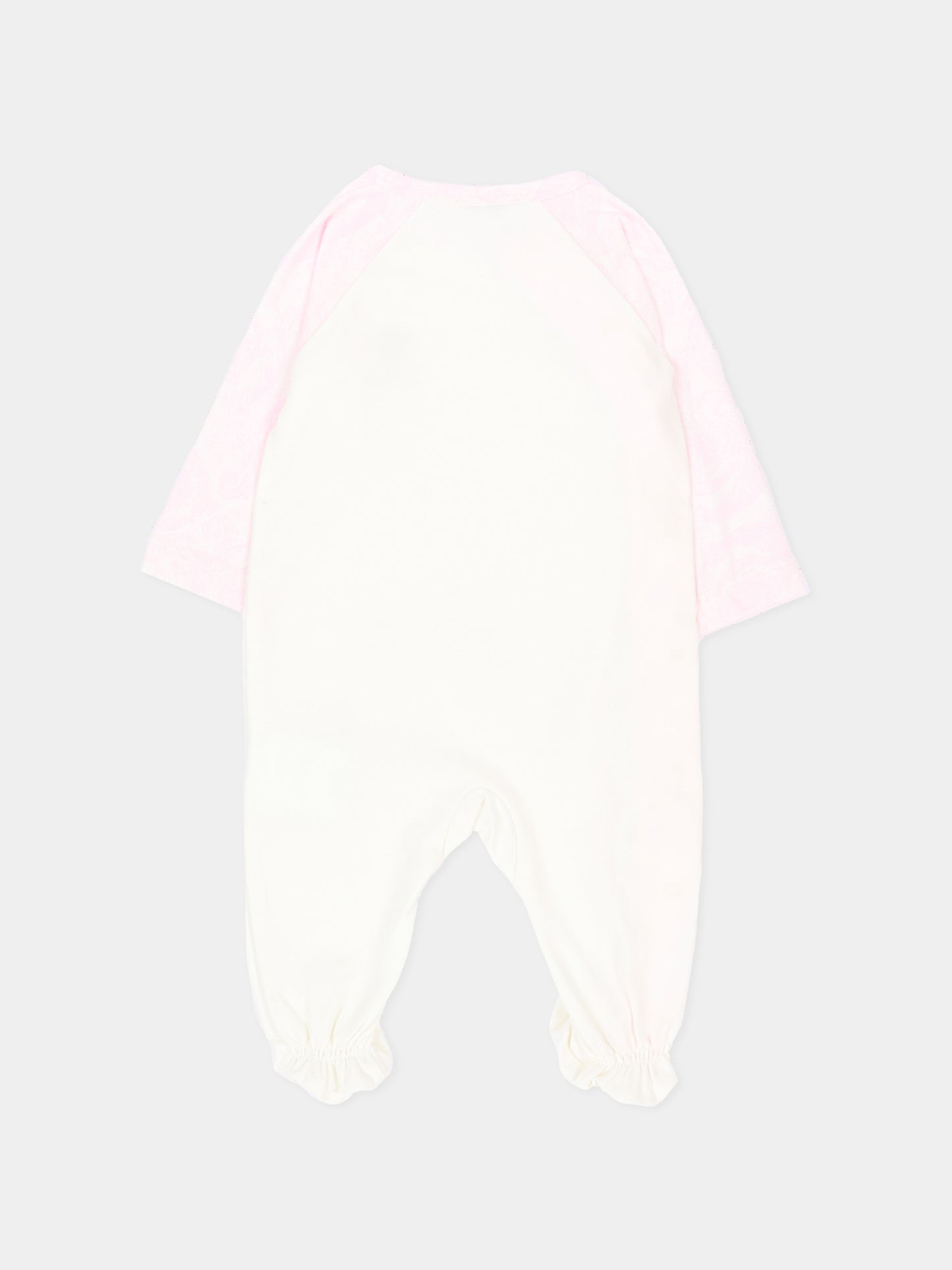Tutina bianca per neonata con logo,Versace,1017948 1A18059 6WN50