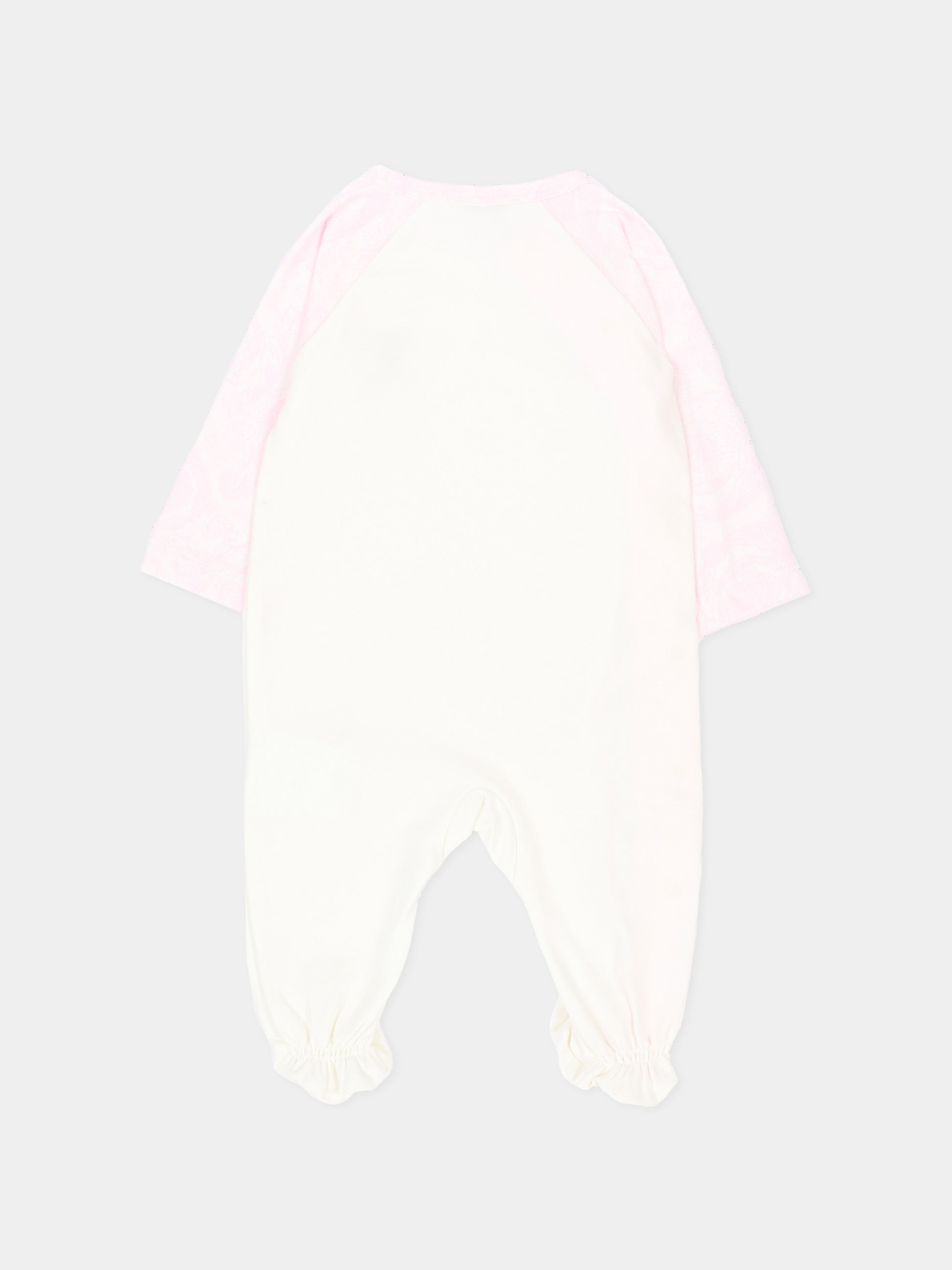 Tutina bianca per neonata con logo,Versace,1017948 1A18059 6WN50