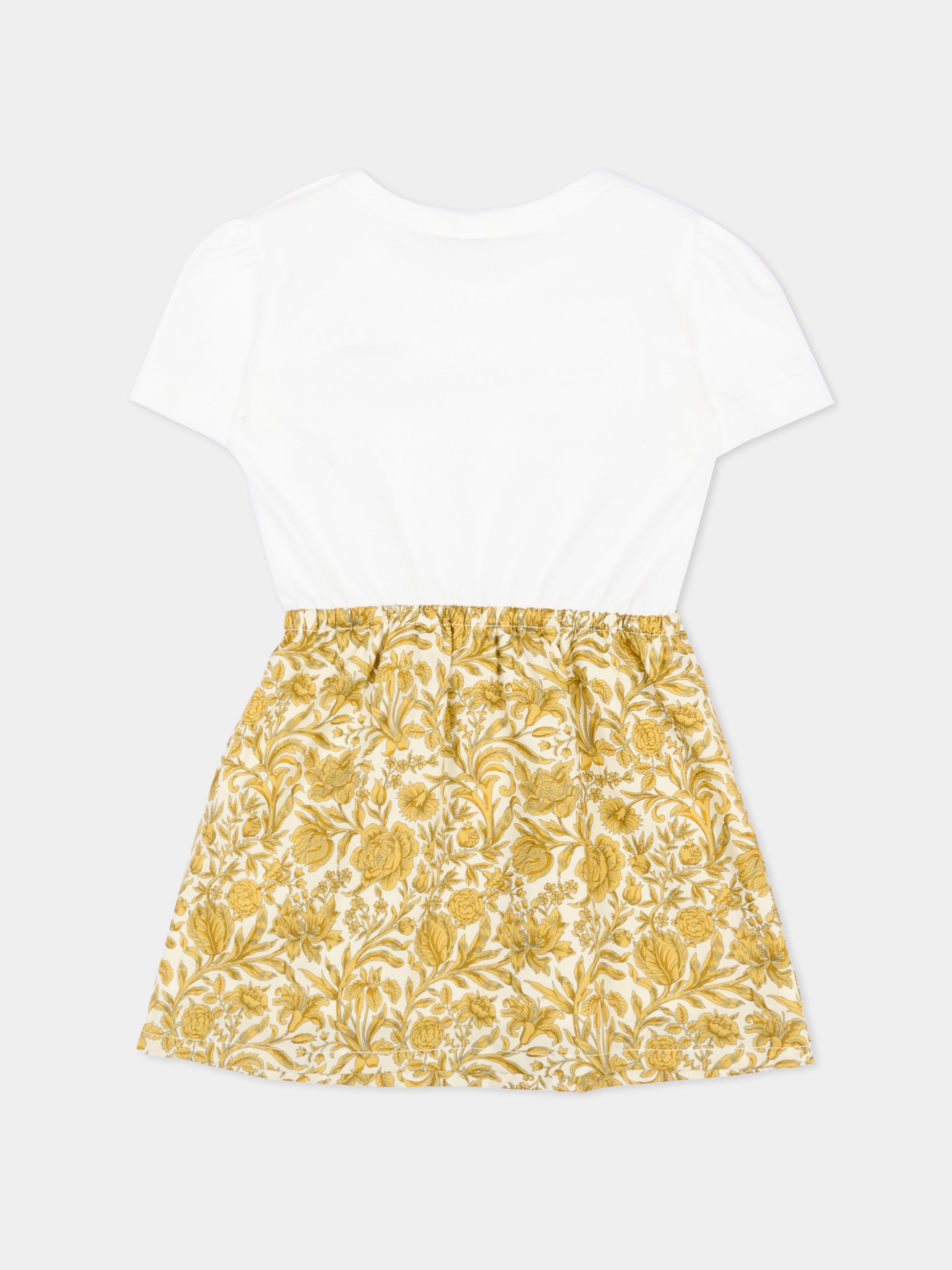 Vestito bianco per neonata con stampa barocca,Versace,1025185 1A18167 6WO90