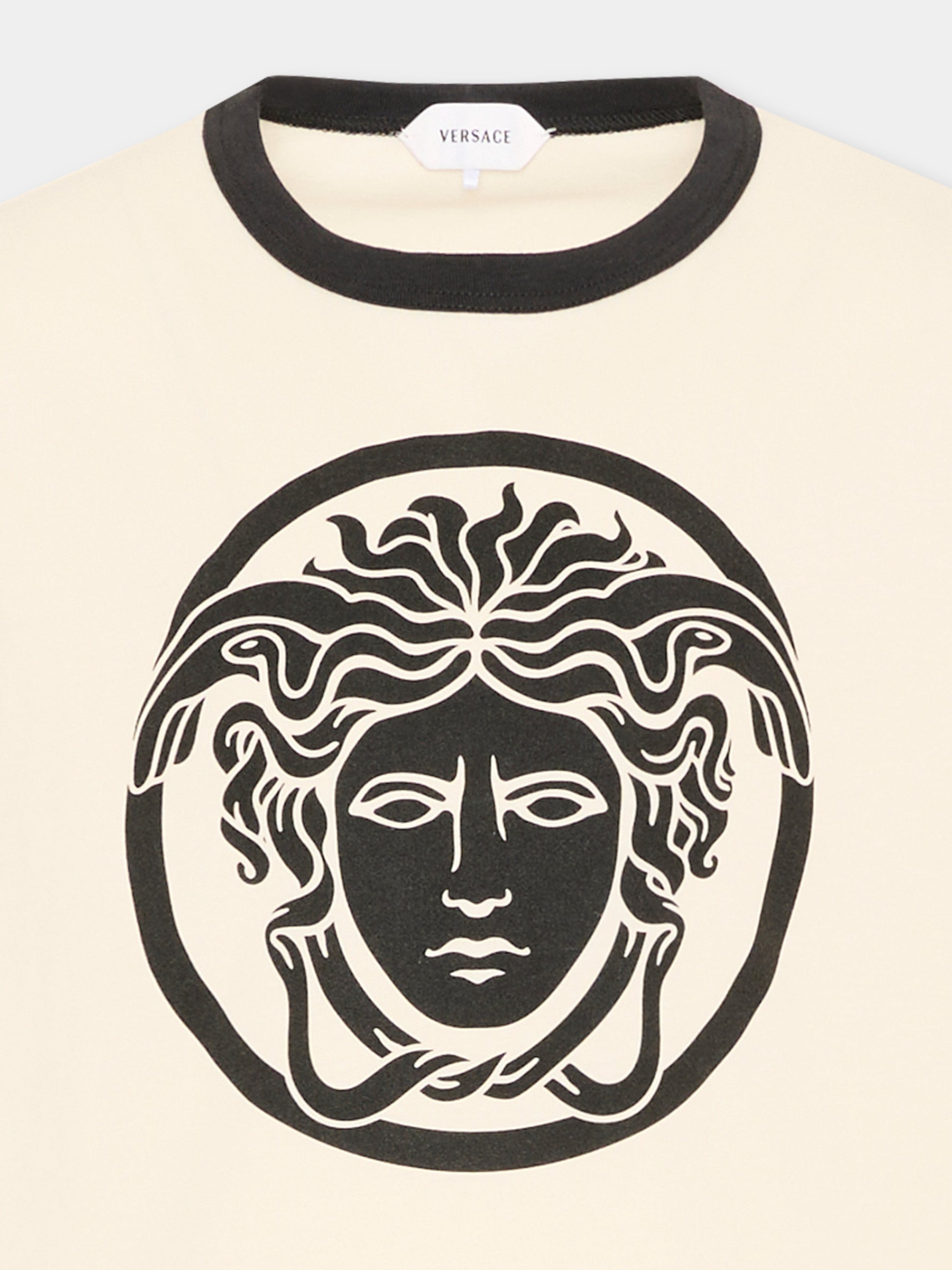 T-Shirt avorio con Medusa per bambini,Versace,1024961 1A18172 2YE20