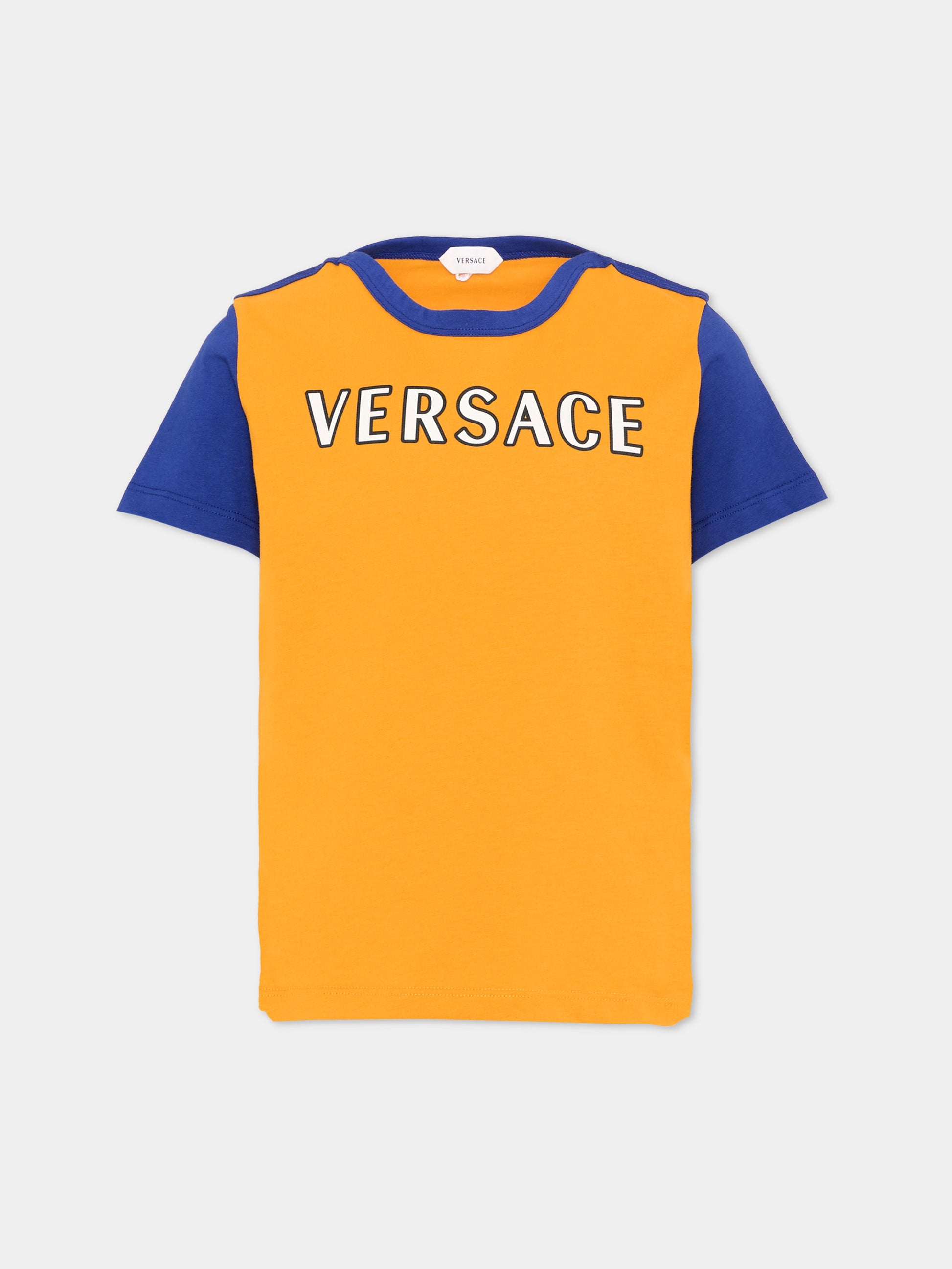 T-Shirt gialla per bambino con logo,Versace,1024947 1A18129 6Y540
