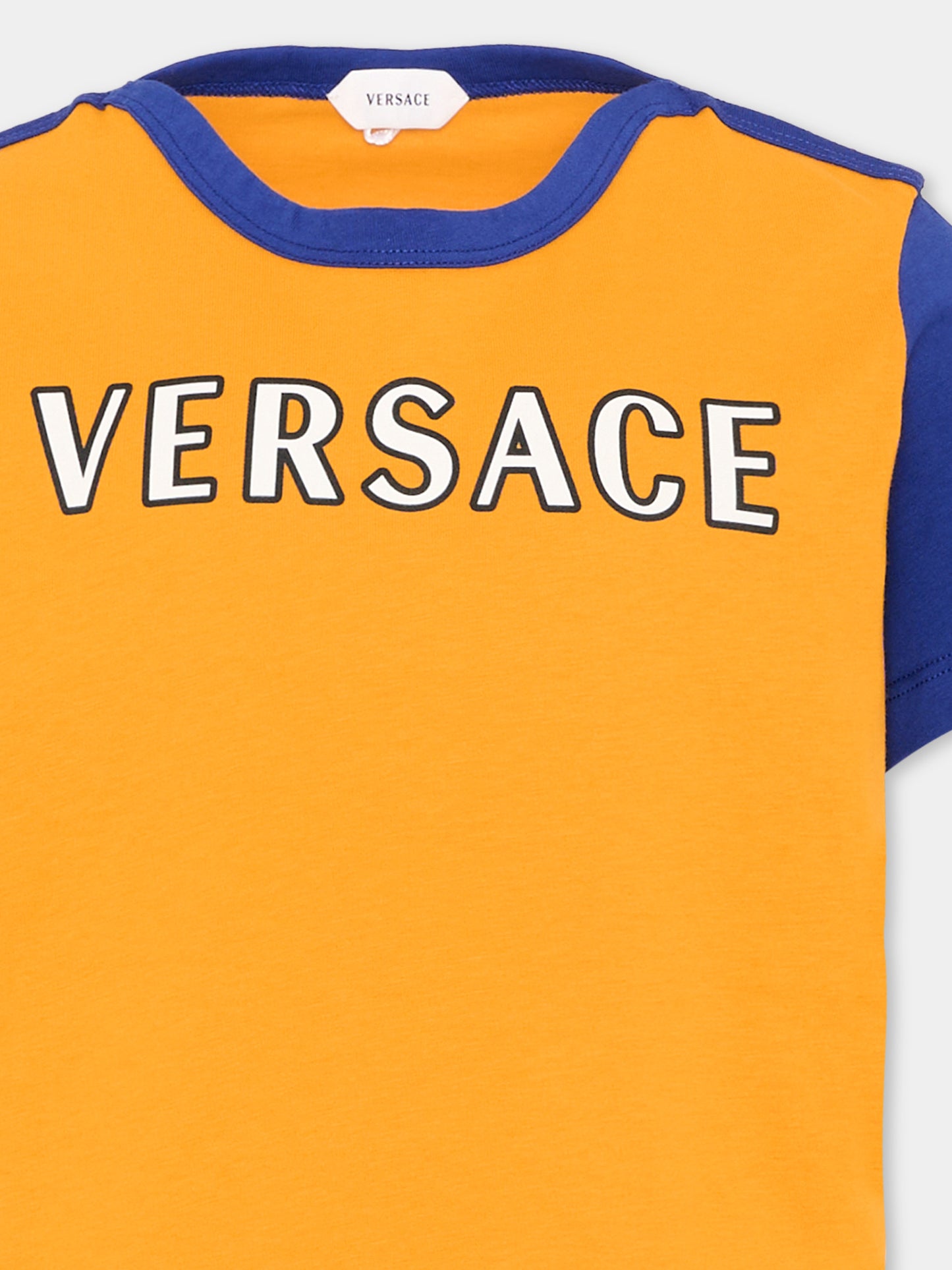 T-Shirt gialla per bambino con logo,Versace,1024947 1A18129 6Y540