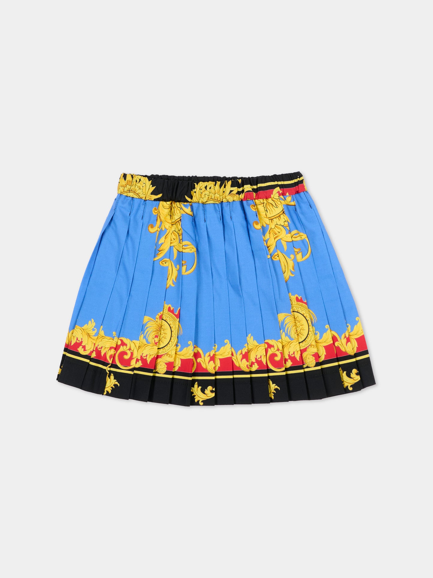 Gonna multicolor per neonata con stampa barocca,Versace,1025175 1A18114 5UG70