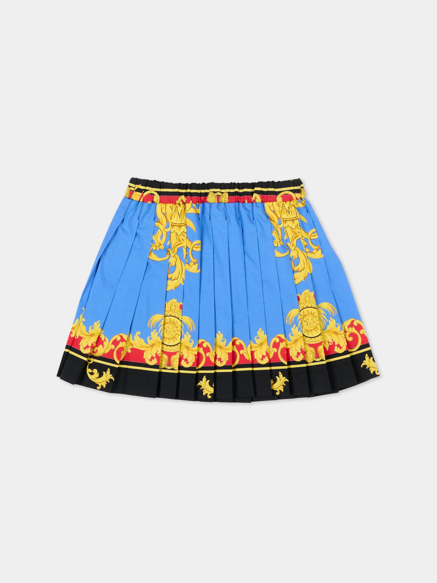 Gonna multicolor per neonata con stampa barocca,Versace,1025175 1A18114 5UG70