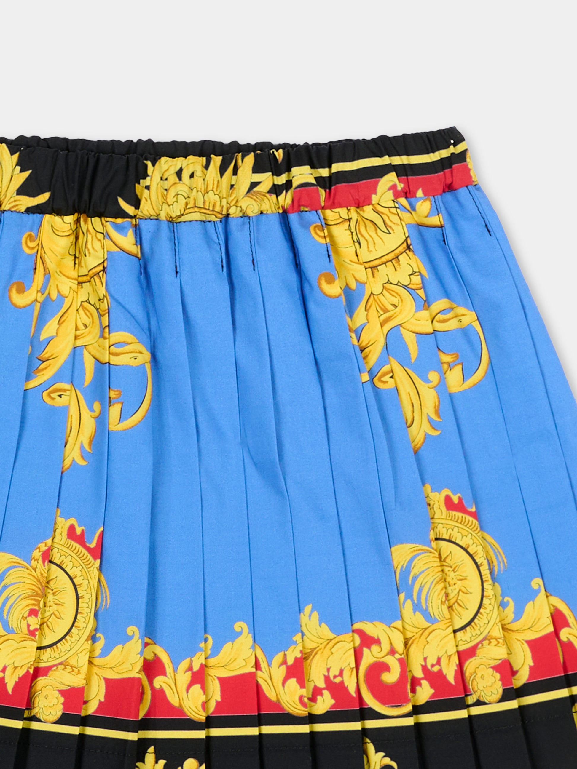 Gonna multicolor per neonata con stampa barocca,Versace,1025175 1A18114 5UG70