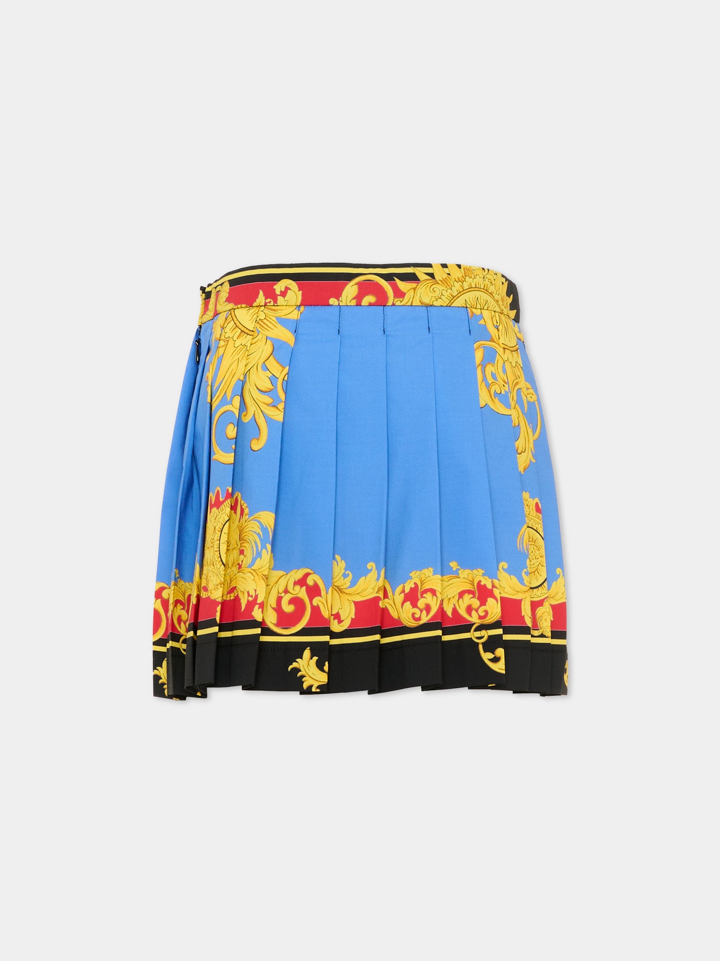 Gonna multicolor per bambina con stampa barocca,Versace,1024921 1A18114 5UG70