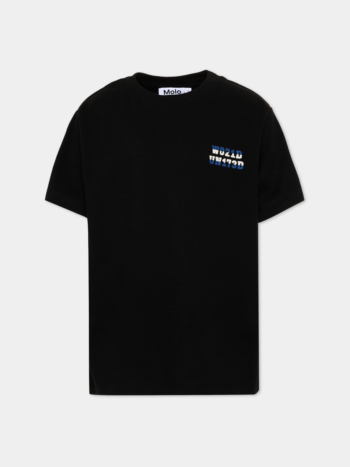 T-shirt nera per bambino,Molo,1W26A206 6257