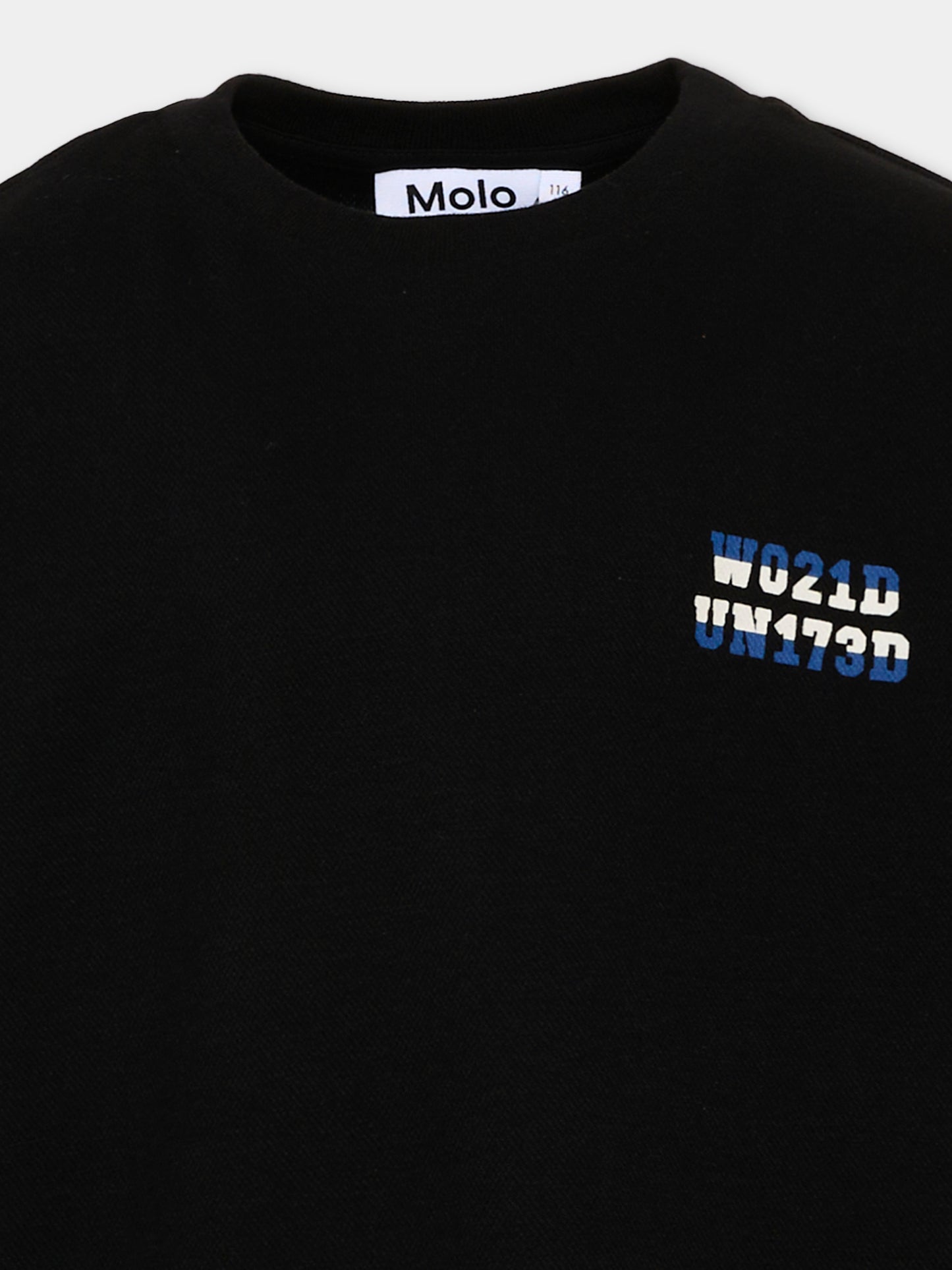 T-shirt nera per bambino,Molo,1W26A206 6257