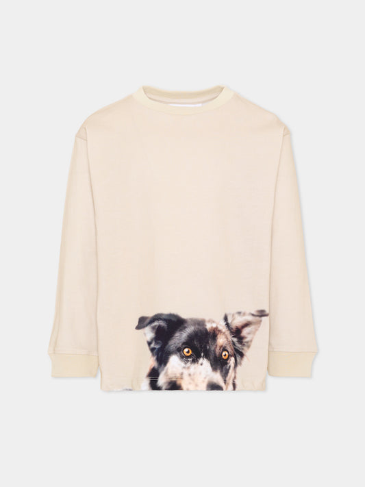 T-shirt beige Rube per bambino con cani,Molo,1W26A403 5925