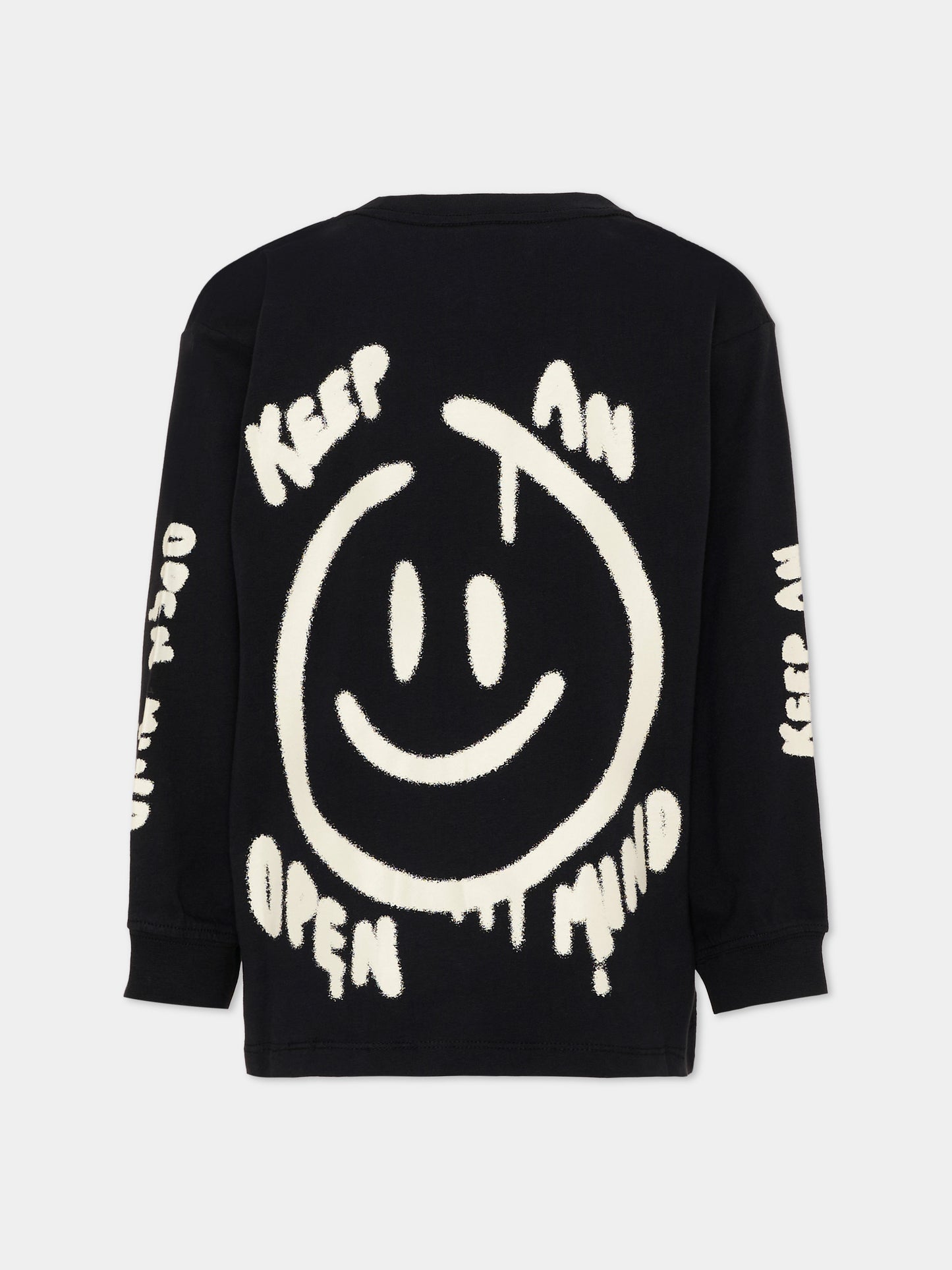 T-shirt nera Rube per bambini con smiley,Molo,1W26A405 0099