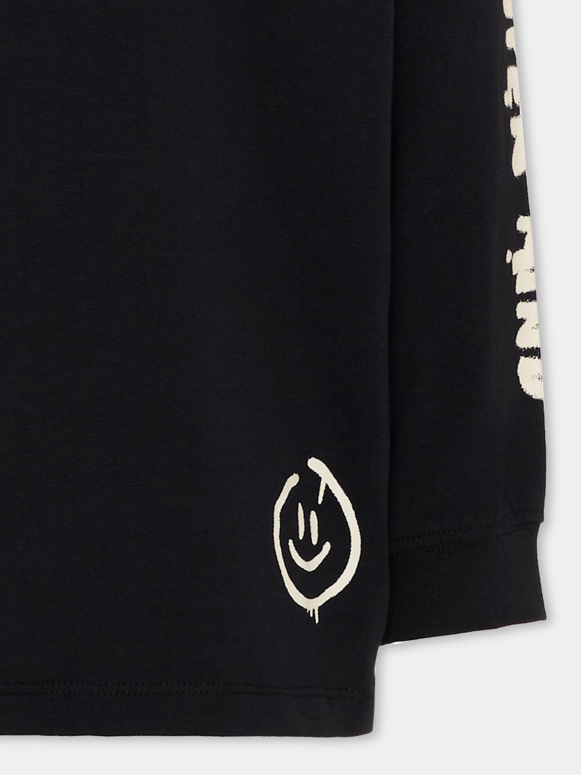 T-shirt nera Rube per bambini con smiley,Molo,1W26A405 0099