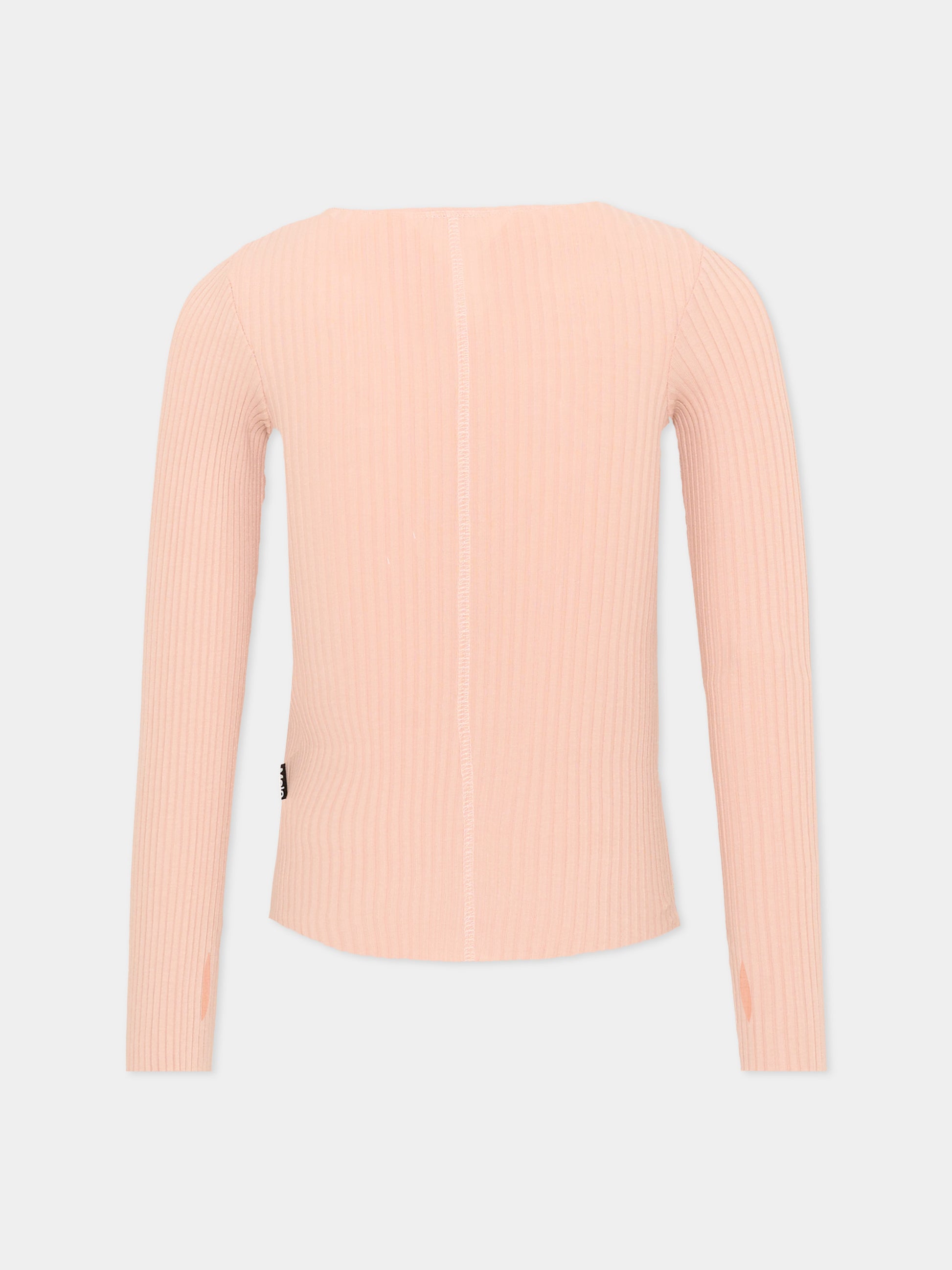 T-shirt rosa a costine per bambina,Molo,2W26A404 8058
