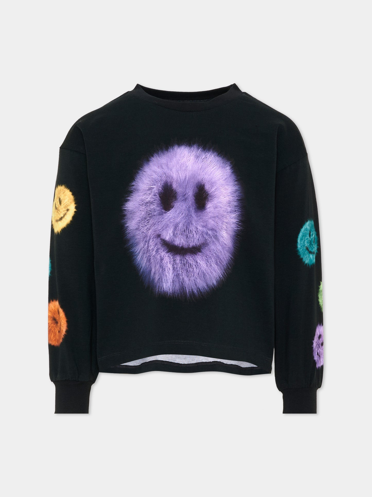 T-Shirt nera Reniza per bambina con smile,Molo,2W26A407 5750