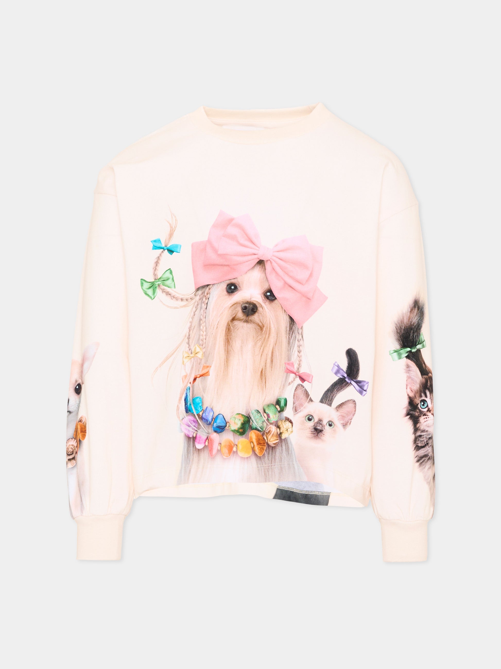T-Shirt avorio Reniza per bambina con animali,Molo,2W26A407 5758