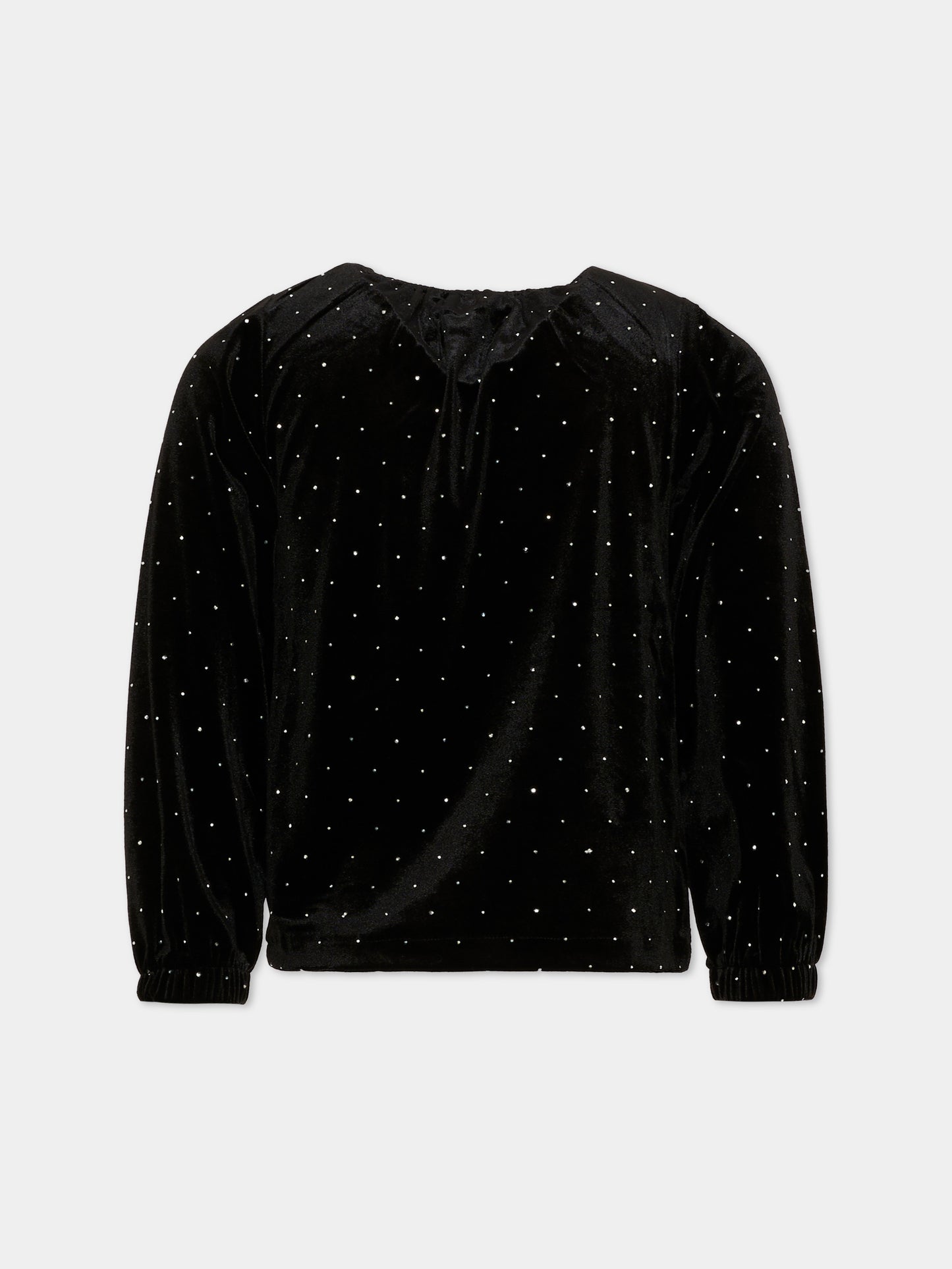 T-shirt nera Rikki per bambina con brillantini,Molo,2W26A410 5841