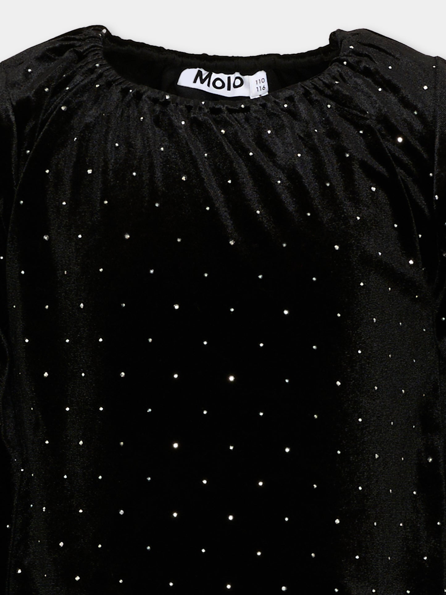T-shirt nera Rikki per bambina con brillantini,Molo,2W26A410 5841