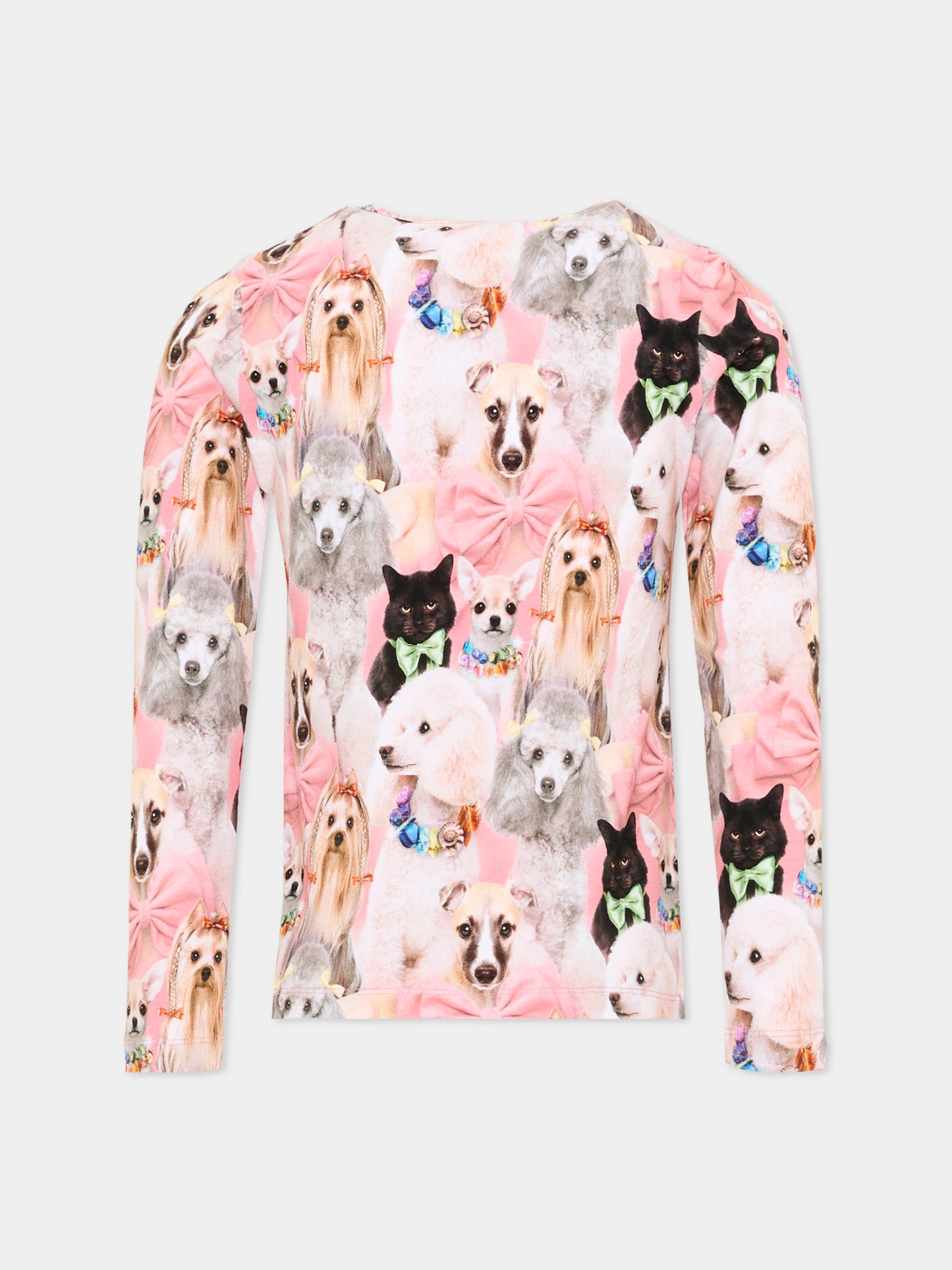 T-shirt multicolor Rose per bambina con animali,Molo,2W26A412 9792