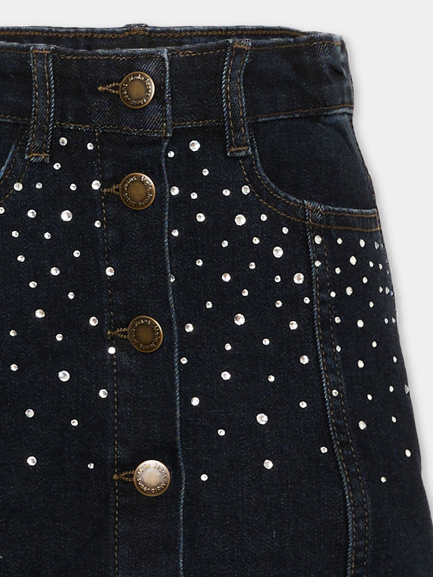 Gonna denim Bera per bambina con strass,Molo,2W26D129 5861
