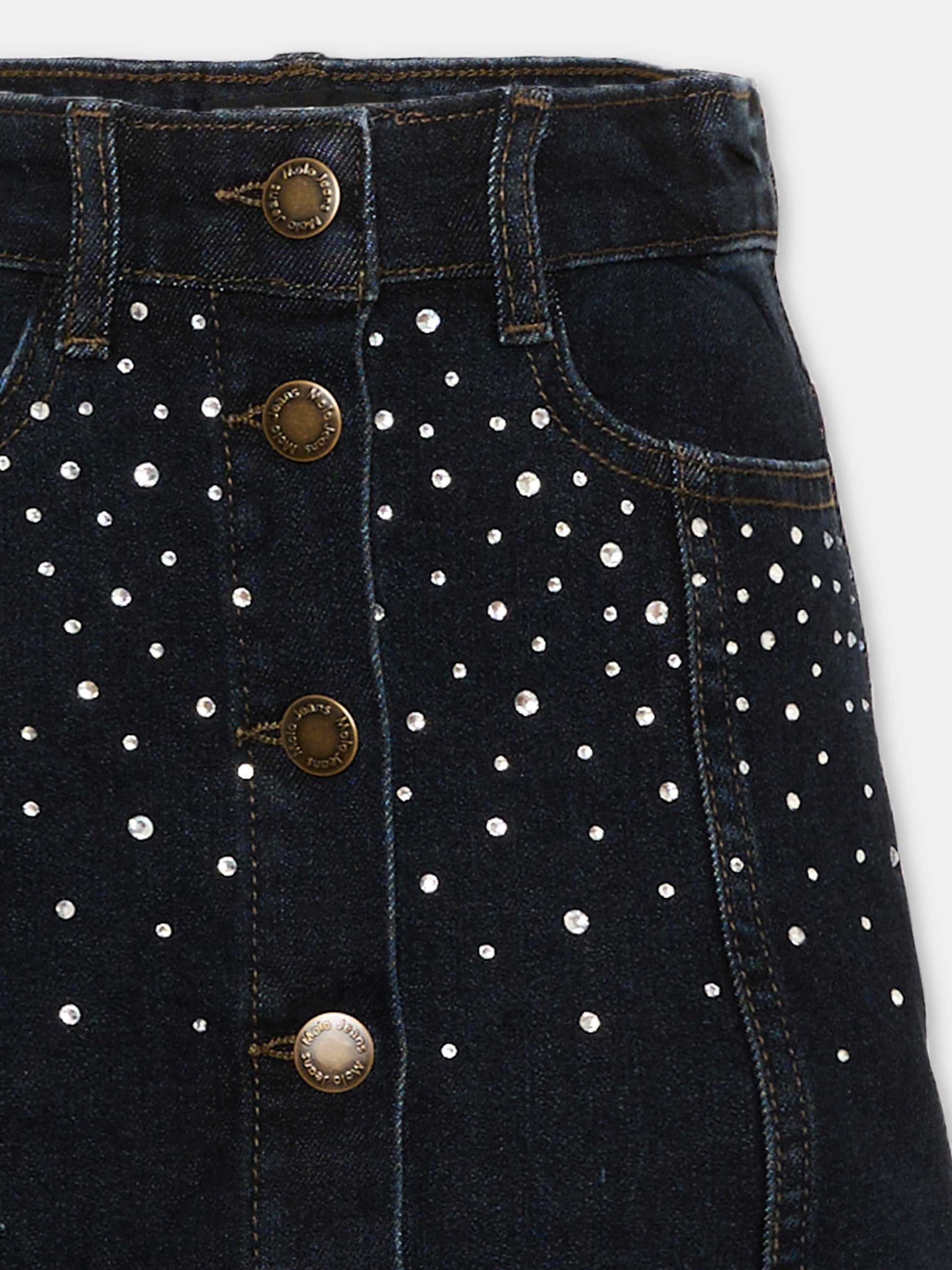 Gonna denim Bera per bambina con strass,Molo,2W26D129 5861