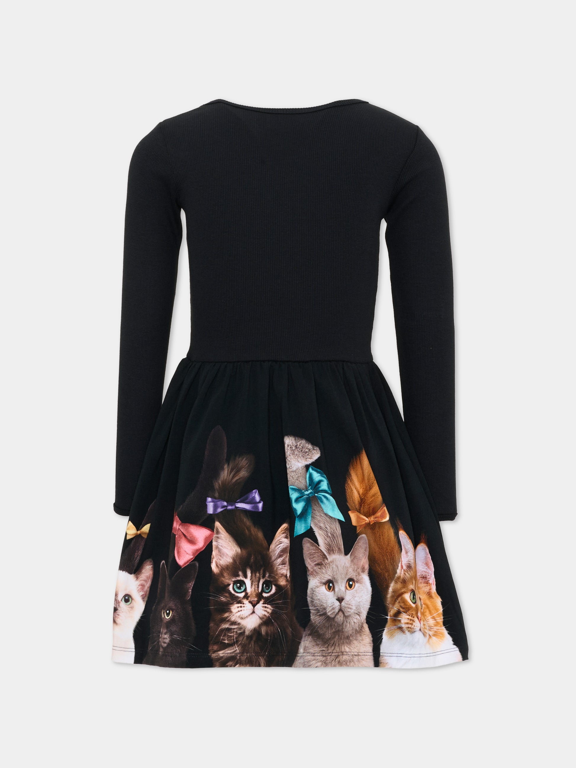 Vestito nero Credence per bambina con gatti,Molo,2W26E207 5616