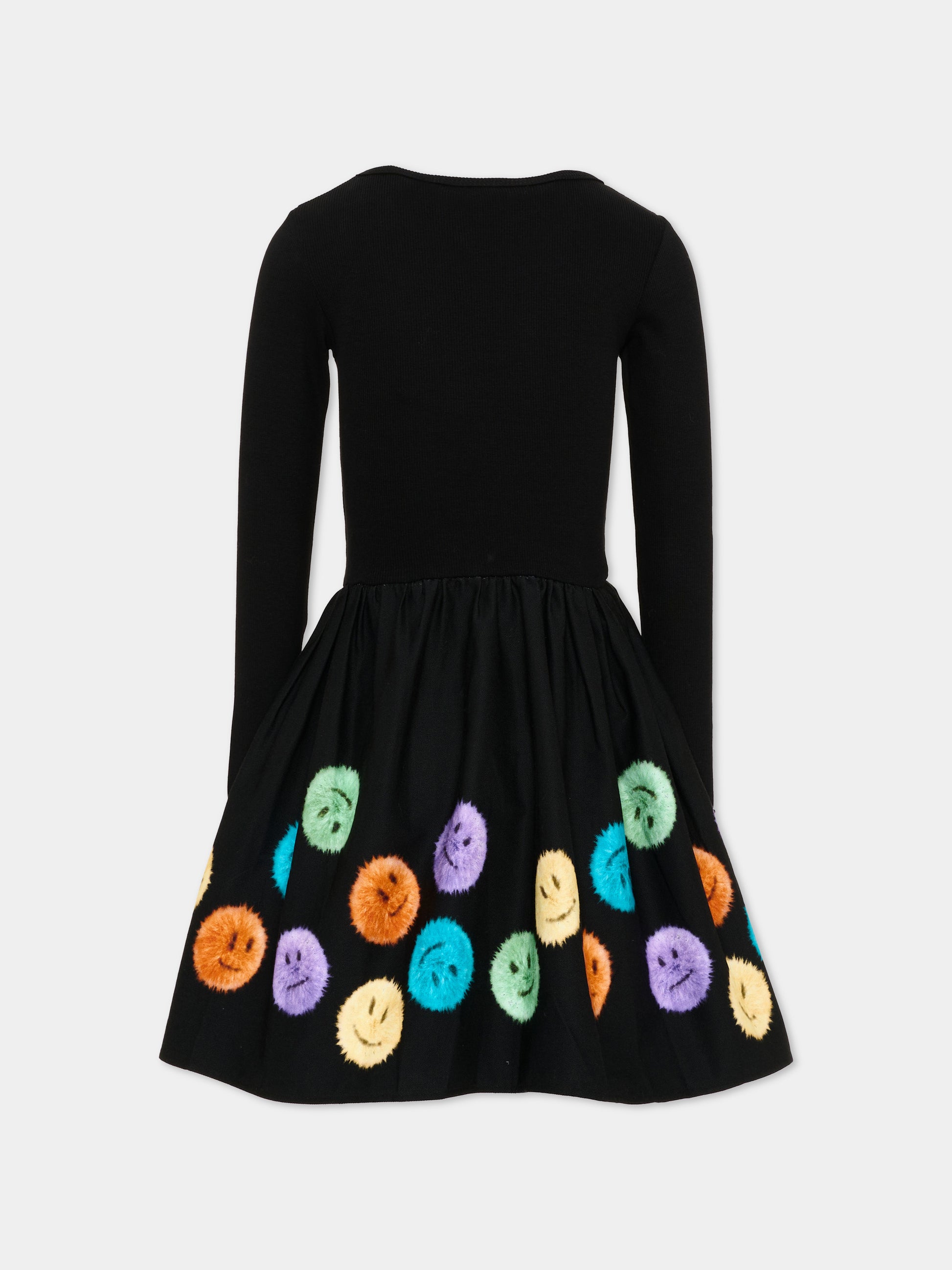 Vestito nero Casie Warm per bambina con smile colorati,Molo,2W26E209 5749