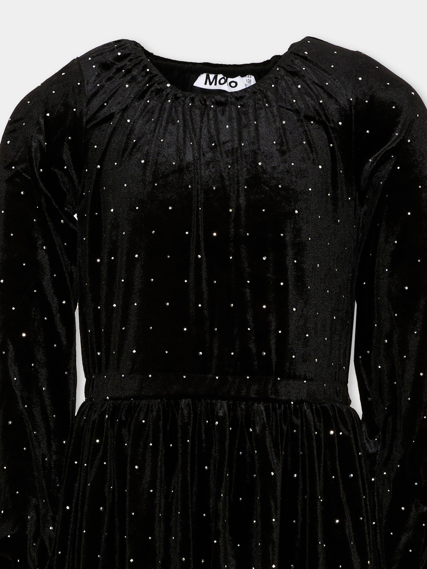 Abito elegante nero Carolyn per bambina con strass,Molo,2W26E217 5841