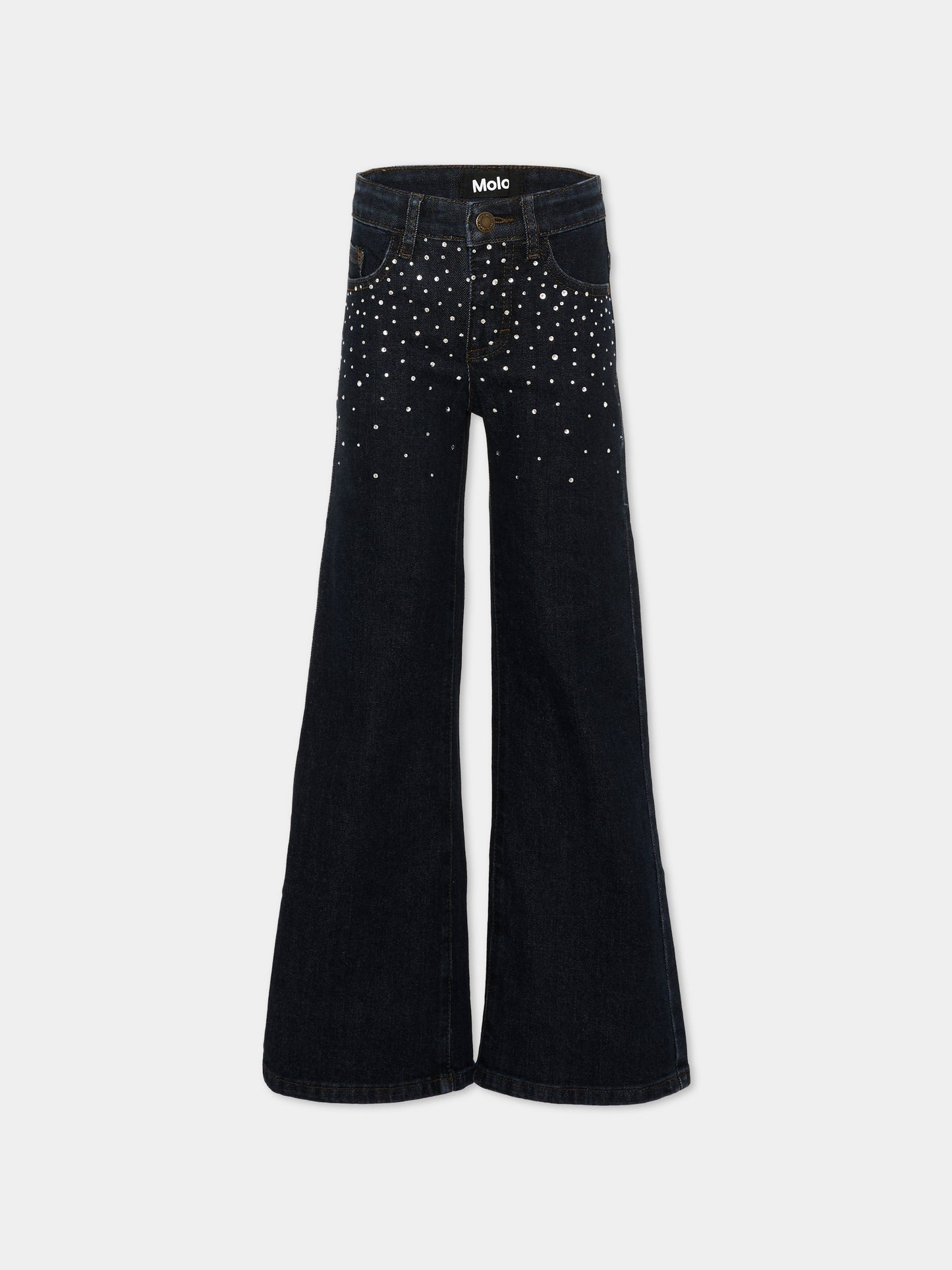 Jeans denim Asta per bambina con strass,Molo,2W26I113 5861